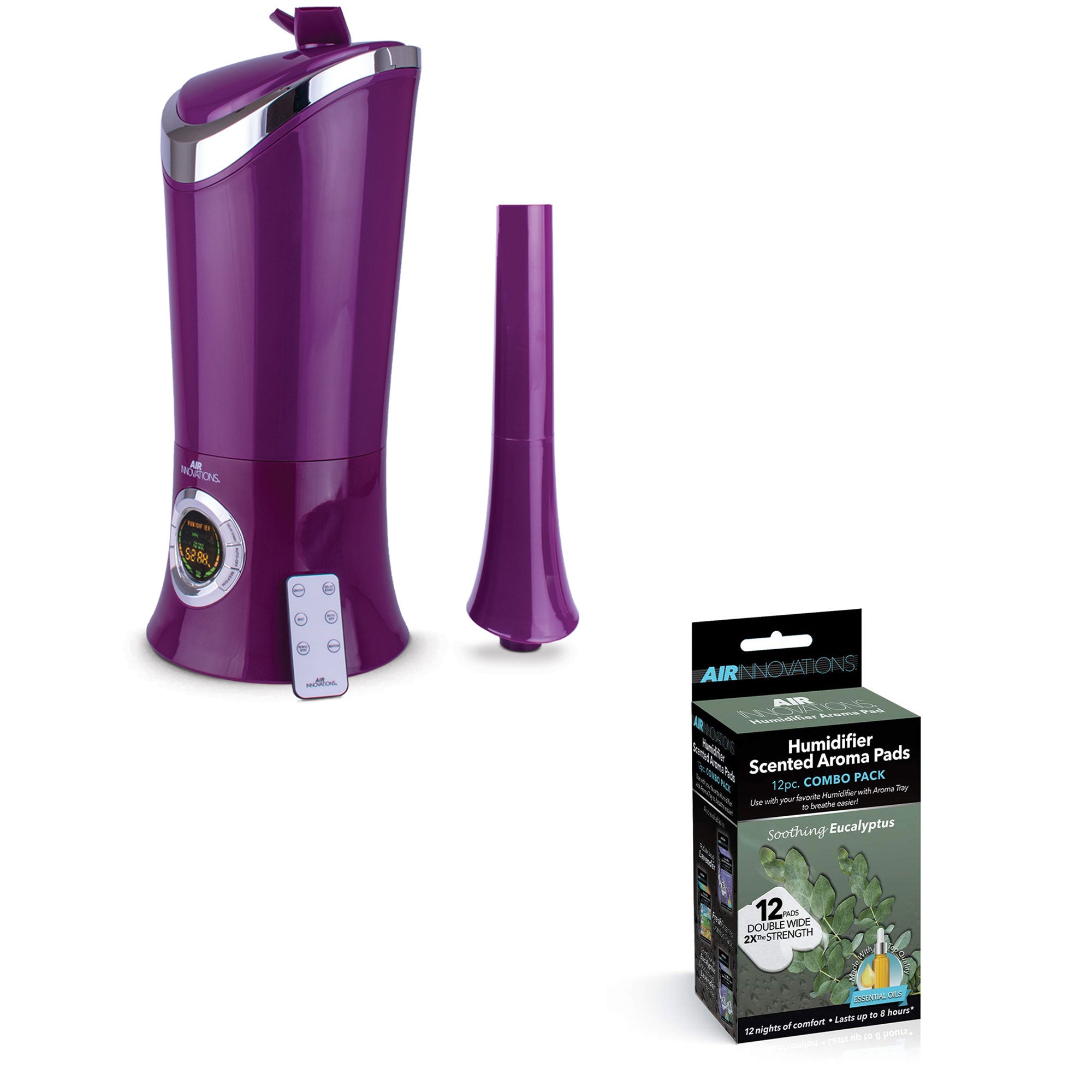 Air Innovations 1.7 Gal Cool Mist Humidifier w/ Aromatherapy Refill, Eucalyptus