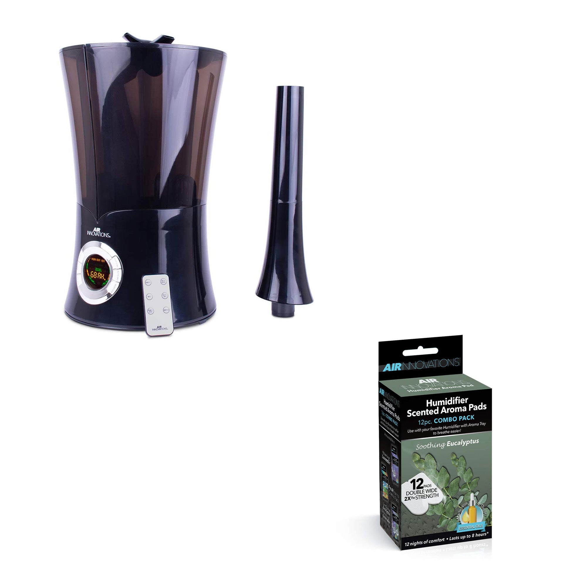 Air Innovations 2.15 Gal Cool Mist Humidifier w/ Aromatherapy Refill, Eucalyptus