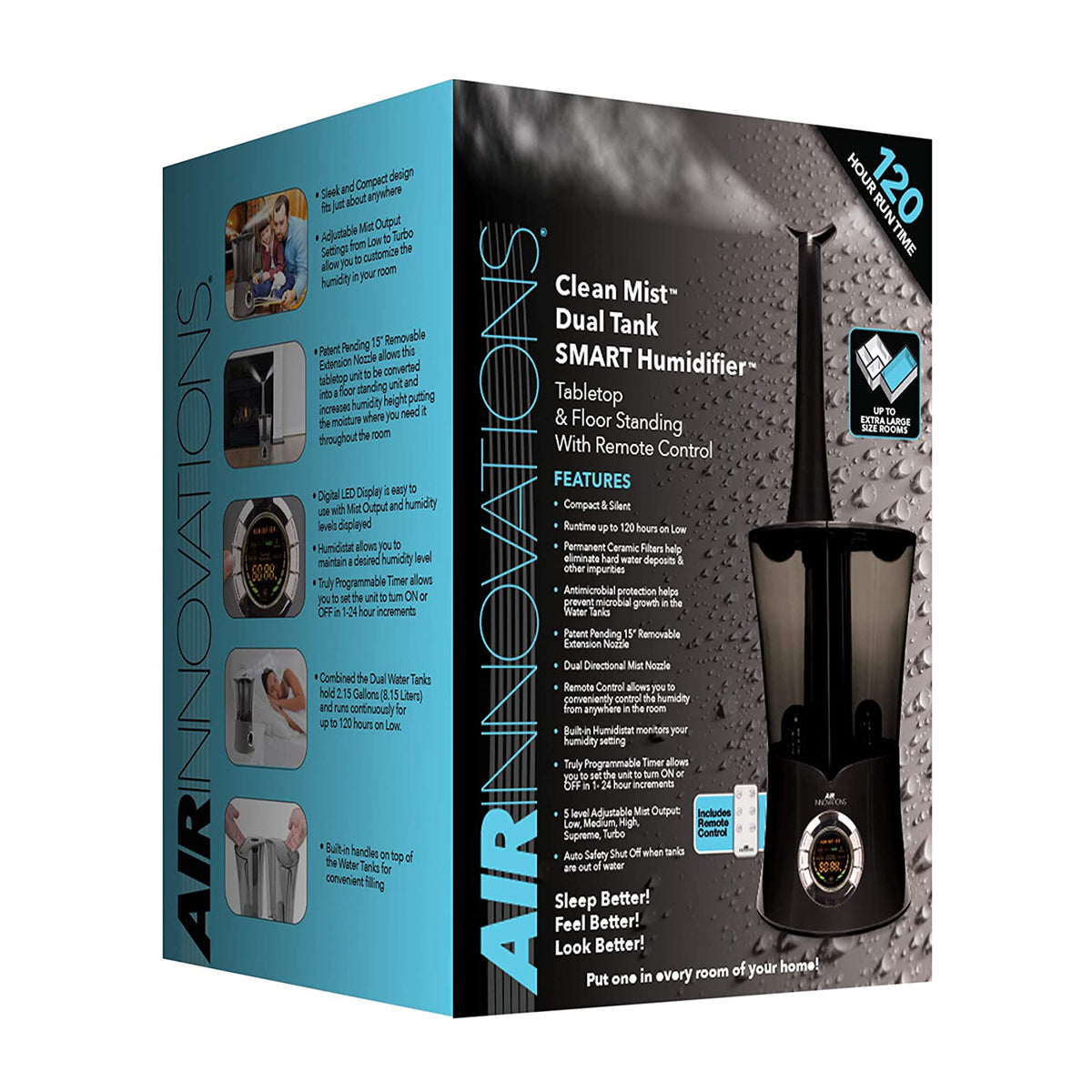 Air Innovations HUMID23 Ultrasonic Cool Mist Humidifier with Refills (12 Pack)