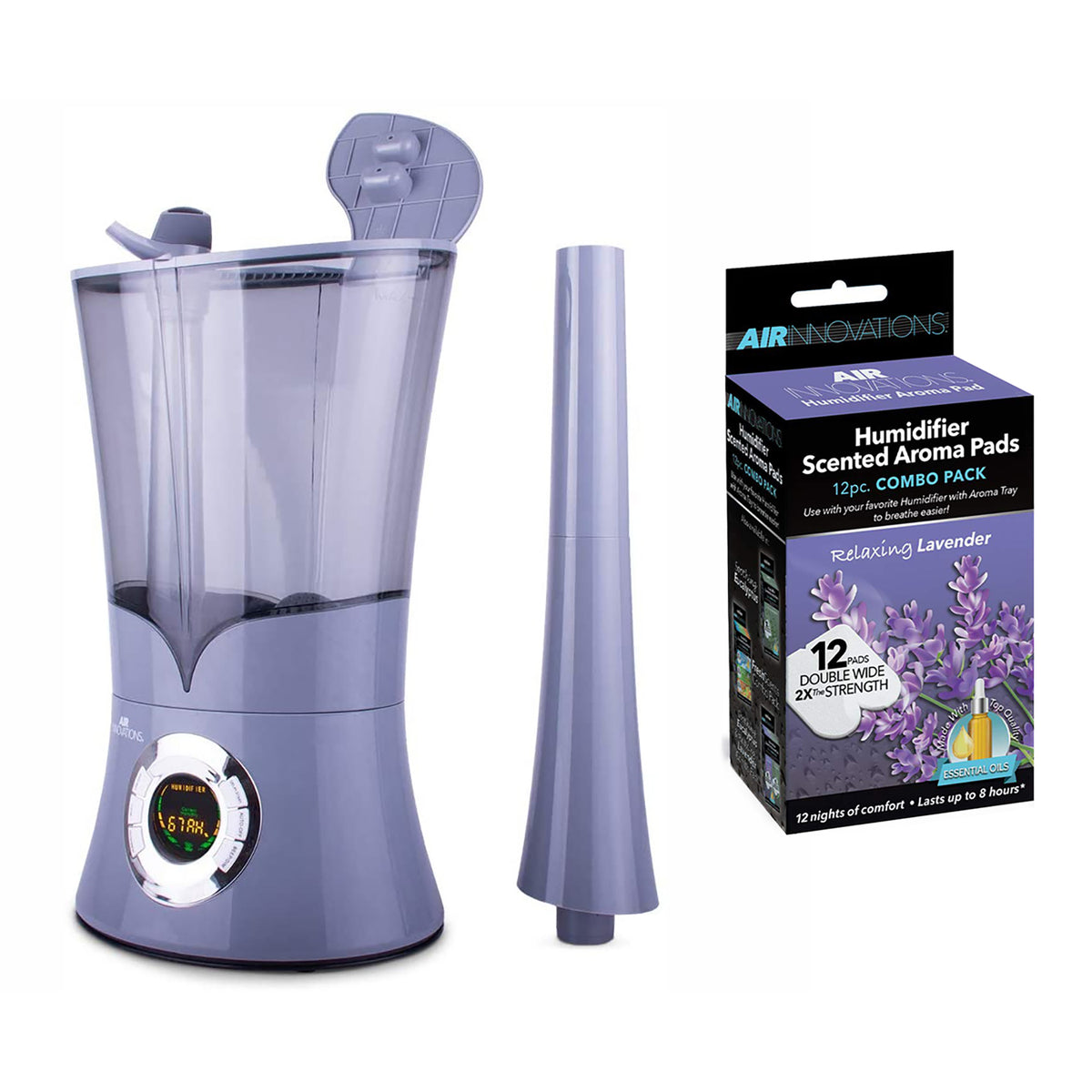 Air Innovations HUMID43 Ultrasonic Cool Mist Humidifier with Refills (12 Pack)