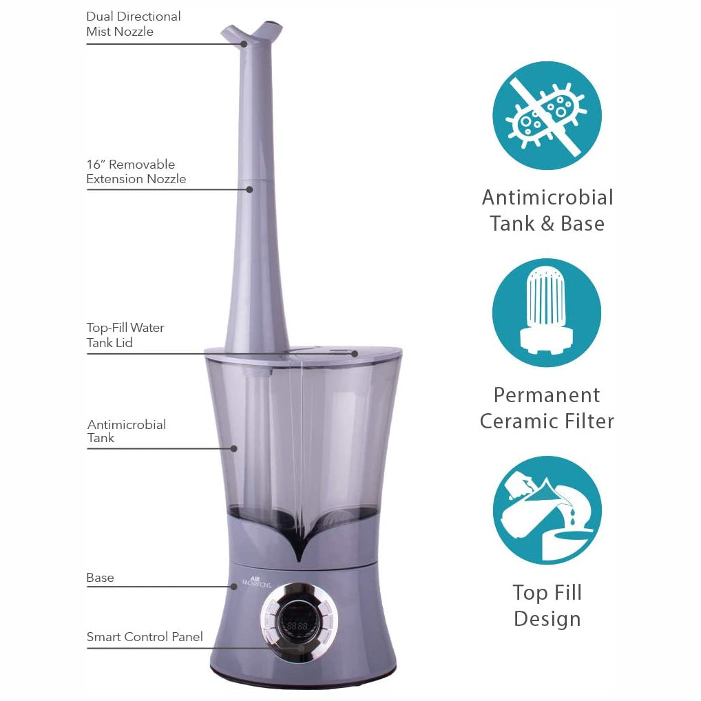 Air Innovations 1.6 Gal Cool Mist Humidifier w/ Aromatherapy Refill, Eucalyptus