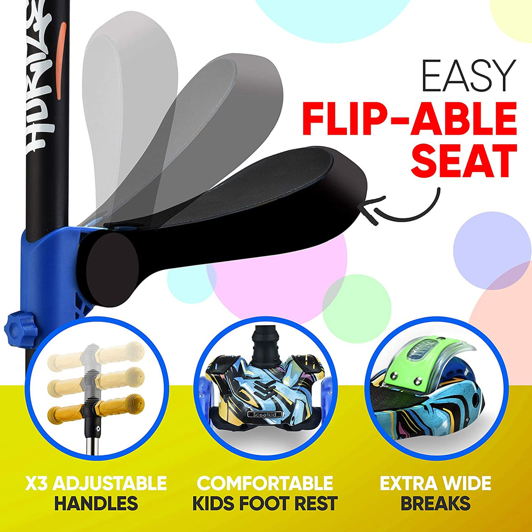 Hurtle ScootKid 3 Wheel Child Toddler Toy Scooter w/ LED Wheel Lights (Used) - VMInnovations