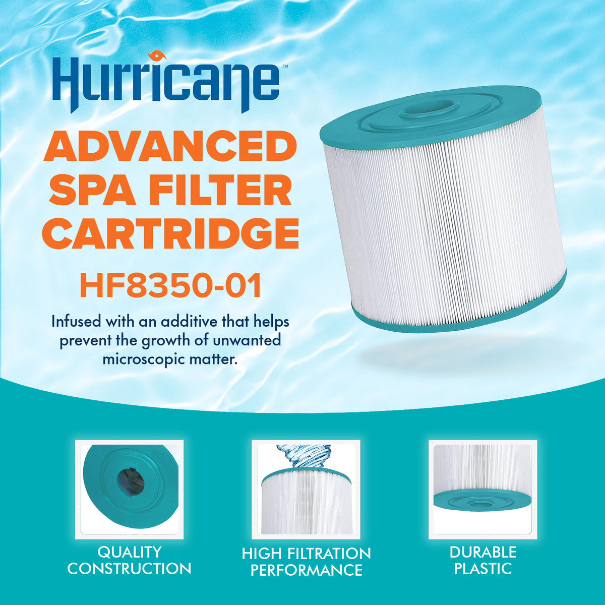 Hurricane Replacement Spa Filter Cartridge for PVT50W & Unicel C-8350, 4 Pack