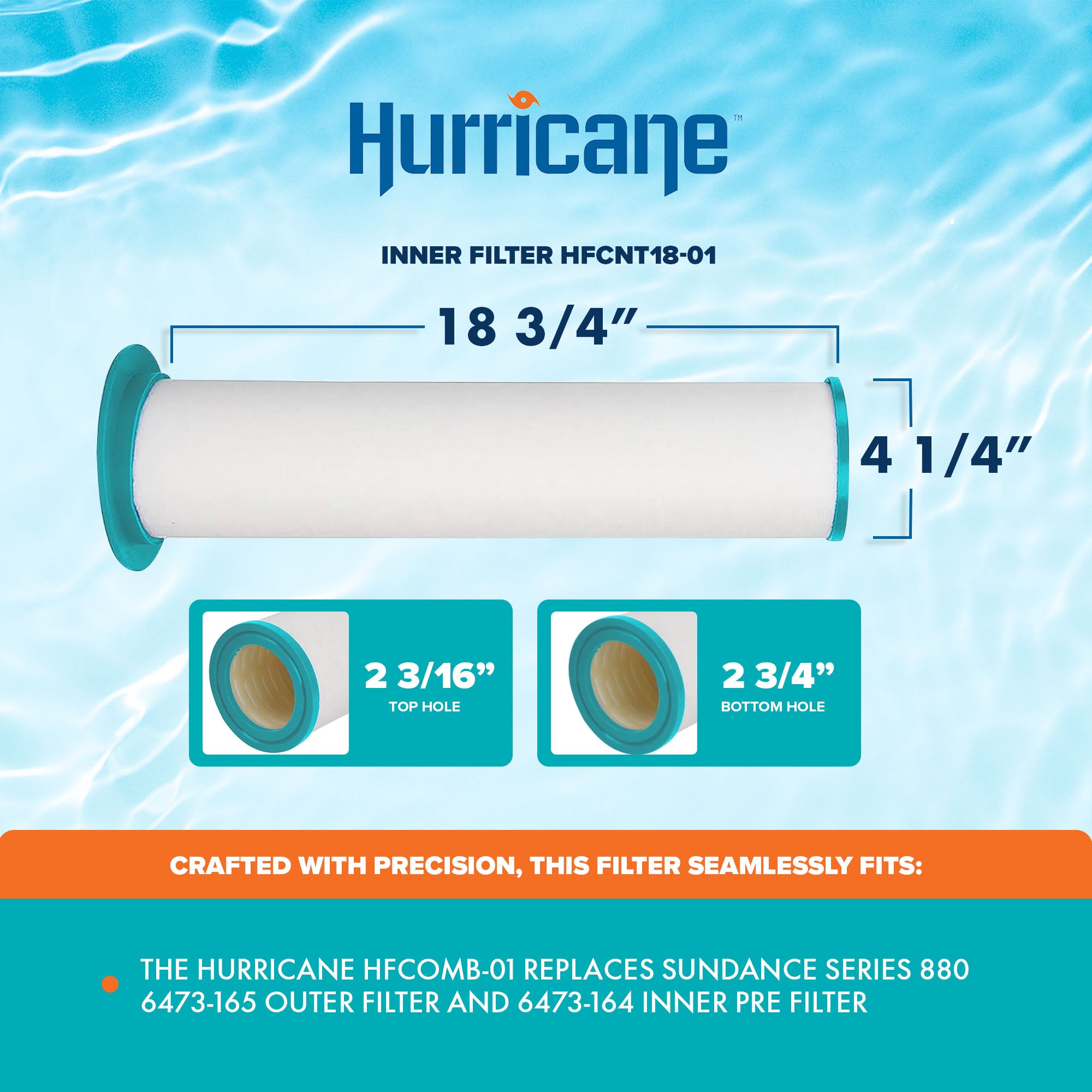 Hurricane 3 Pack HFCOMB-01 Advanced Spa Filter Cartridge Inner/Outer Filter Set