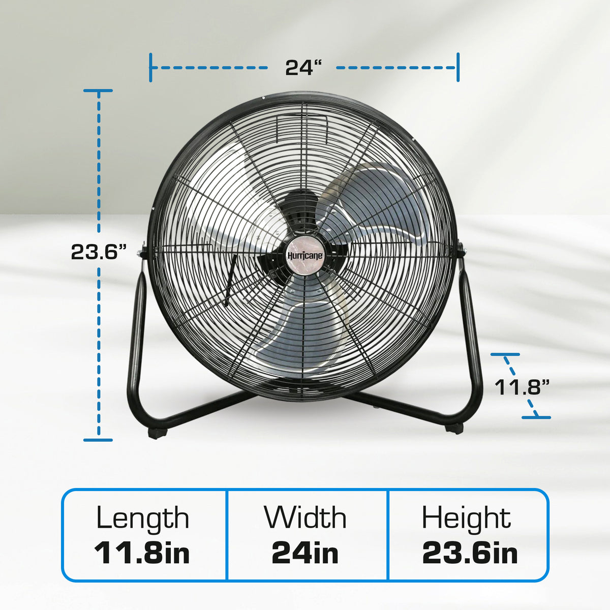 Hurricane Pro 20" High Velocity Heavy Duty Metal Floor Fan, Black (Open Box) - VMInnovations