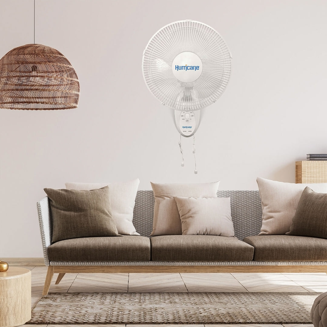 Hurricane Supreme 12 Inch Oscillating 3 Speed Portable Wall Mount Fan, 2 Pack - VMInnovations