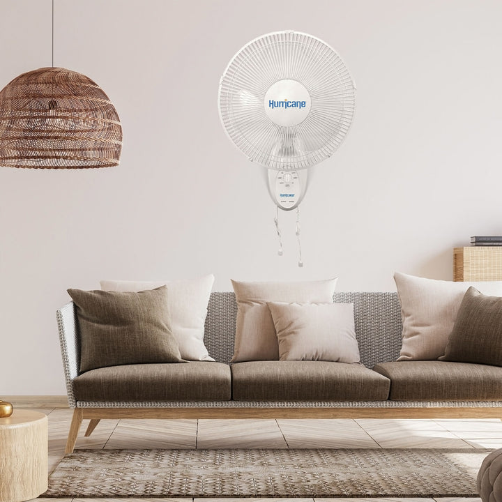 Hurricane Supreme 12 Inch Oscillating 3 Speed Portable Wall Mount Fan, 2 Pack - VMInnovations