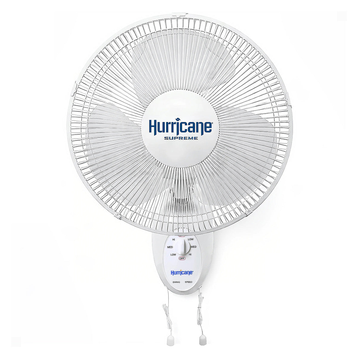 Hurricane Supreme 12" 90 Degree Oscillating 3 Speed Wall Mounted Fan,White(Used)