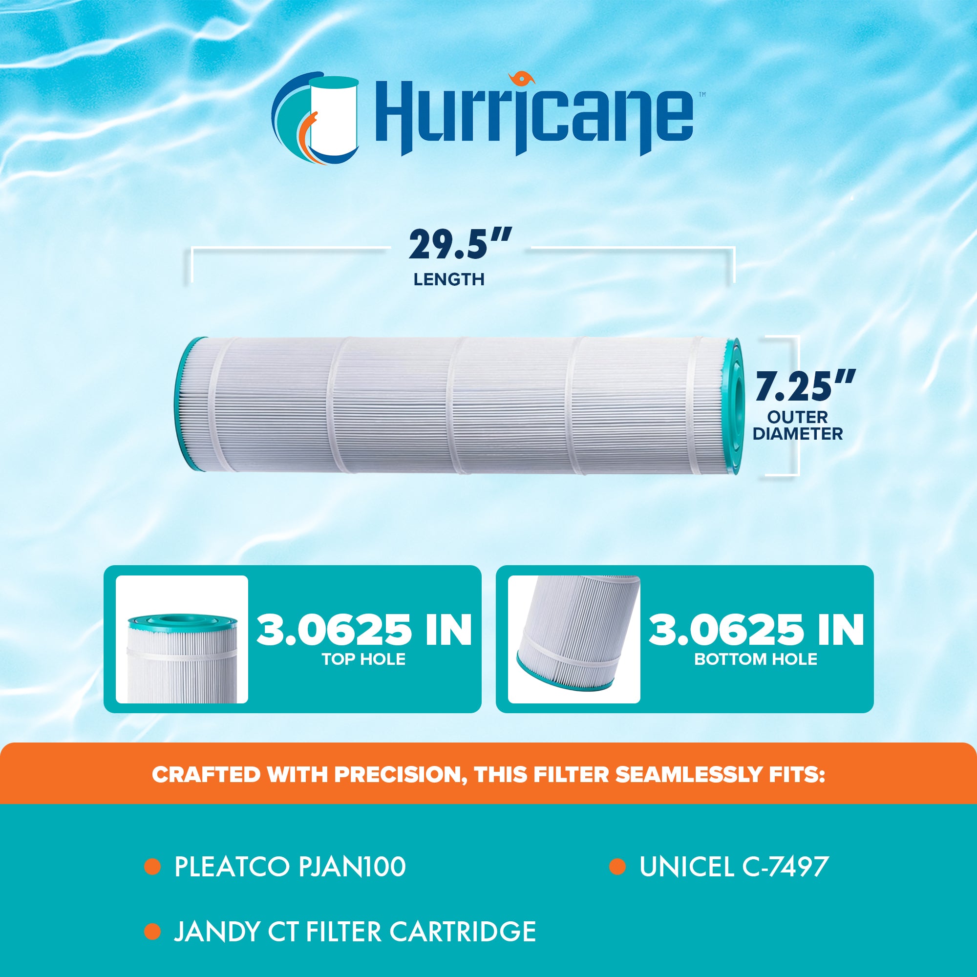 Hurricane Filters HF7497-01 Advanced Pool or Spa Filter Replacement Cartridge