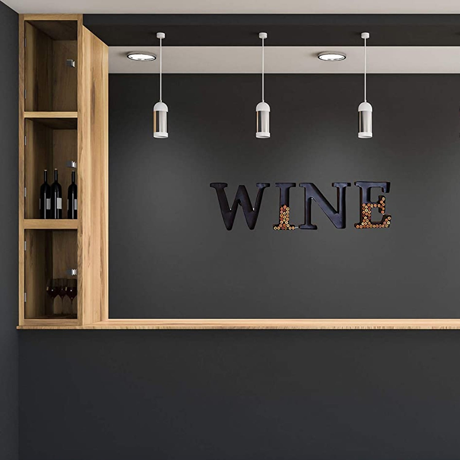Hoovy HV-585 Metal Wine Cork Holder Display Hanging Wall Décor, Wine (Open Box)