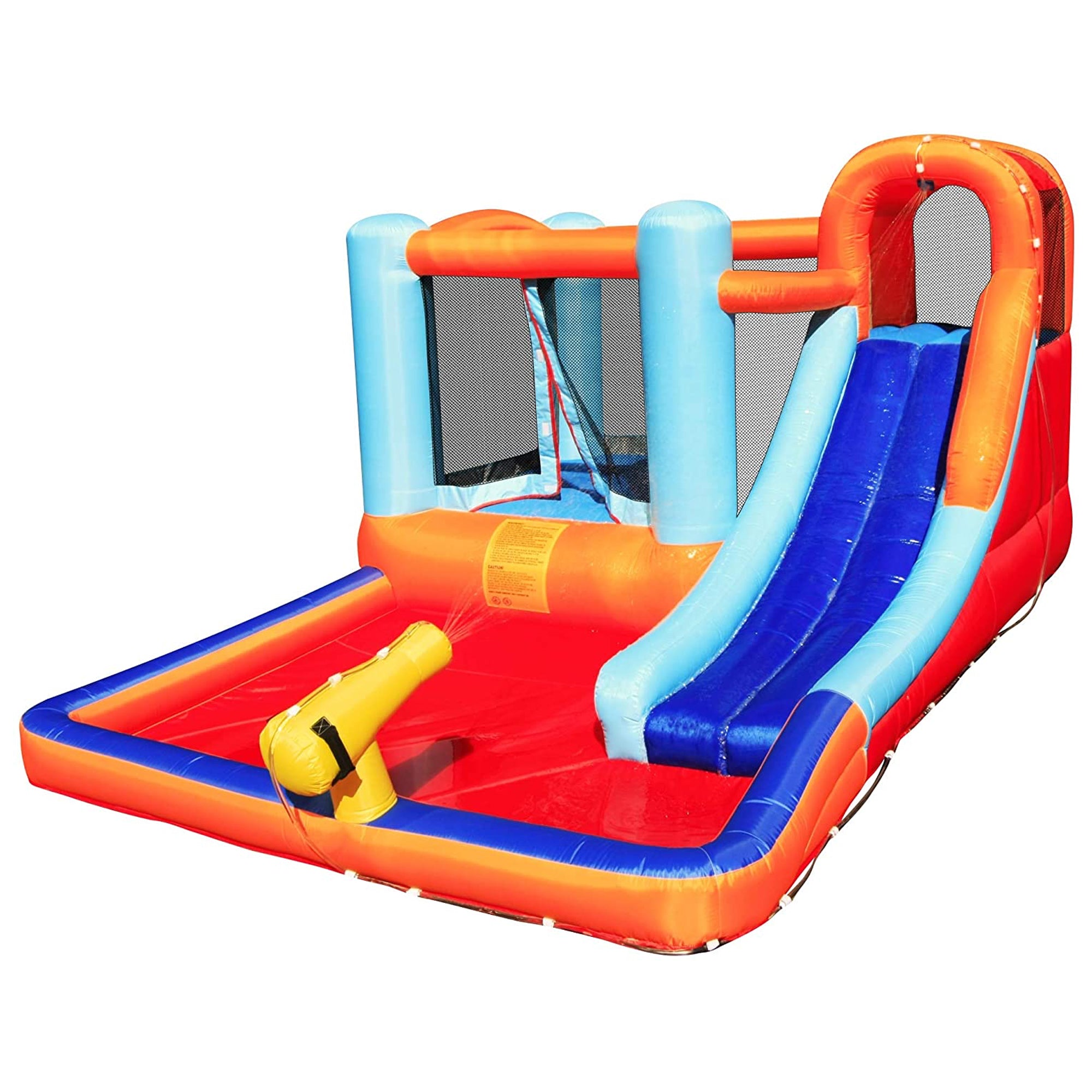 Hoovy Kids Bounce House Trampoline Water Park Slide w/ Blower (Open Box)