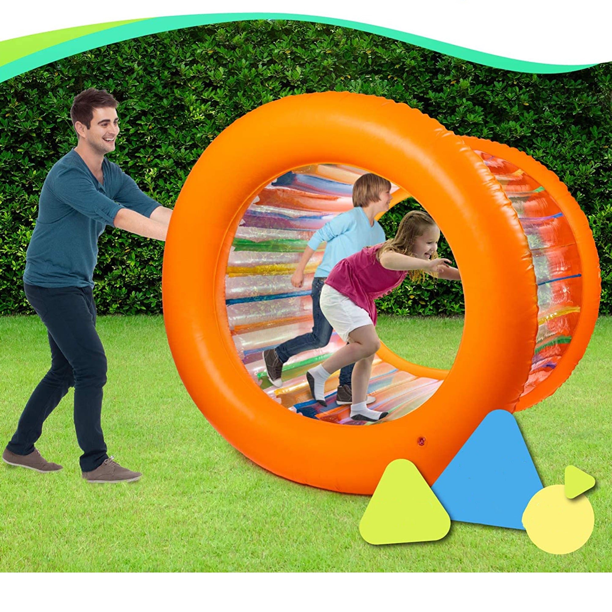 Hoovy 51" Inflatable Roller Wheel Toy for Kids & Adult Activities (For Parts)
