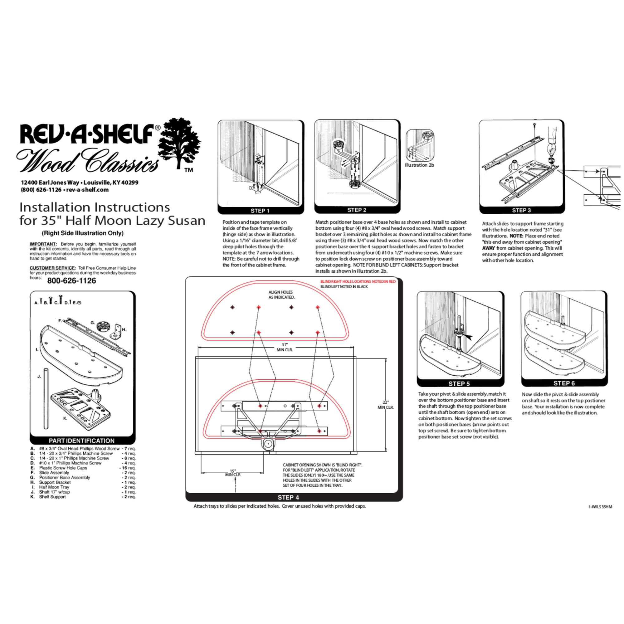 Rev-A-Shelf 4WLS882-35-570 35 Inch 2 Shelf Lazy Susan (Certified Refurbished)