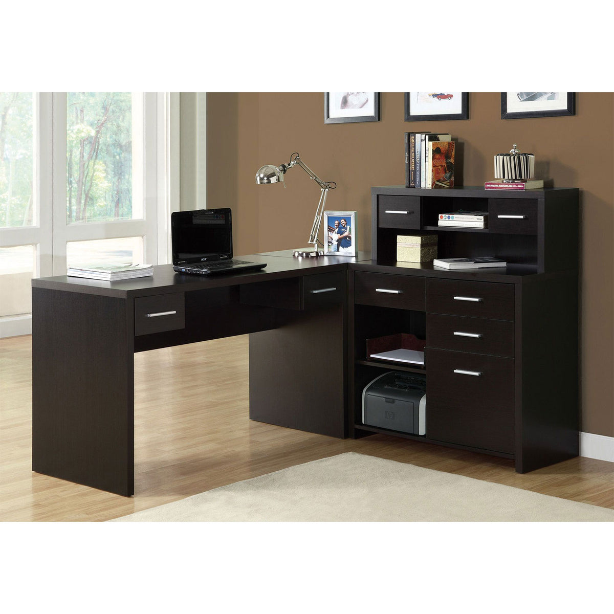 Monarch Specialties Left or Right Facing Corner Computer Desk Hutch (Used)