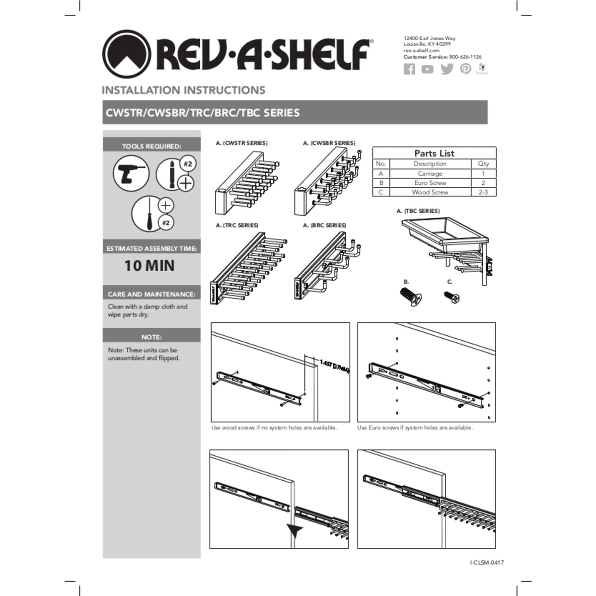 Rev-A-Shelf 12" Side Mount Extending Tie Organization Rack, Satin Nickel (Used)