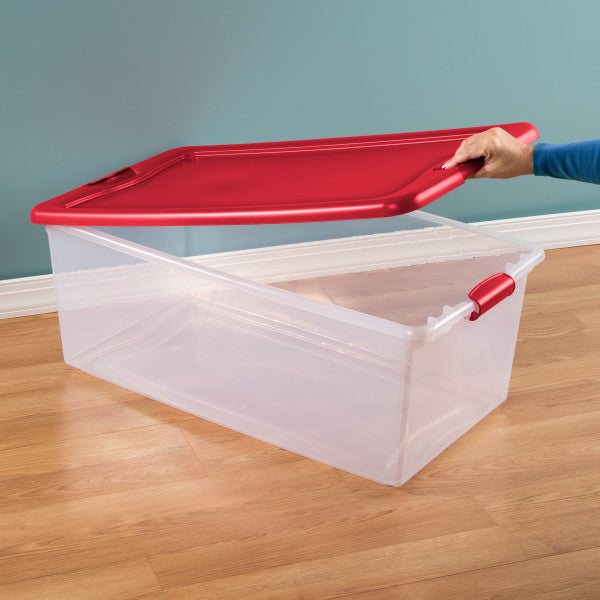 Sterilite 106-Quart Latching Box Plastic Stackable Storage Bin (4 Pack)