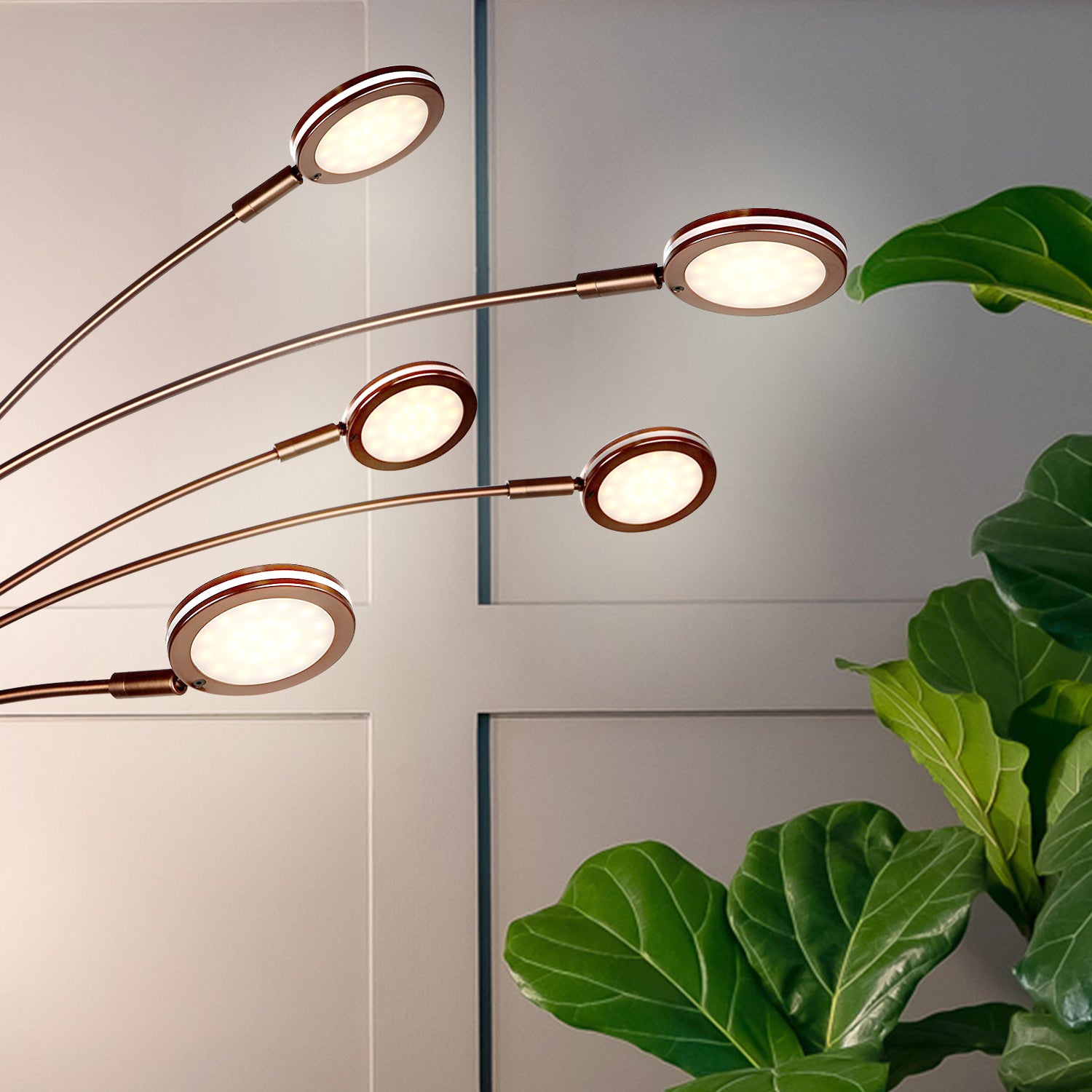 Brightech Orion 5 LED Bright Standing Touch Sensor Floor Lamp, Bronze (Used)