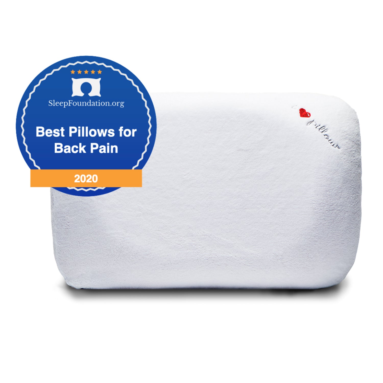 I Love Pillow Ergonomic Contour Pillow with Cover, Queen Sized, White (Open Box) - VMInnovations