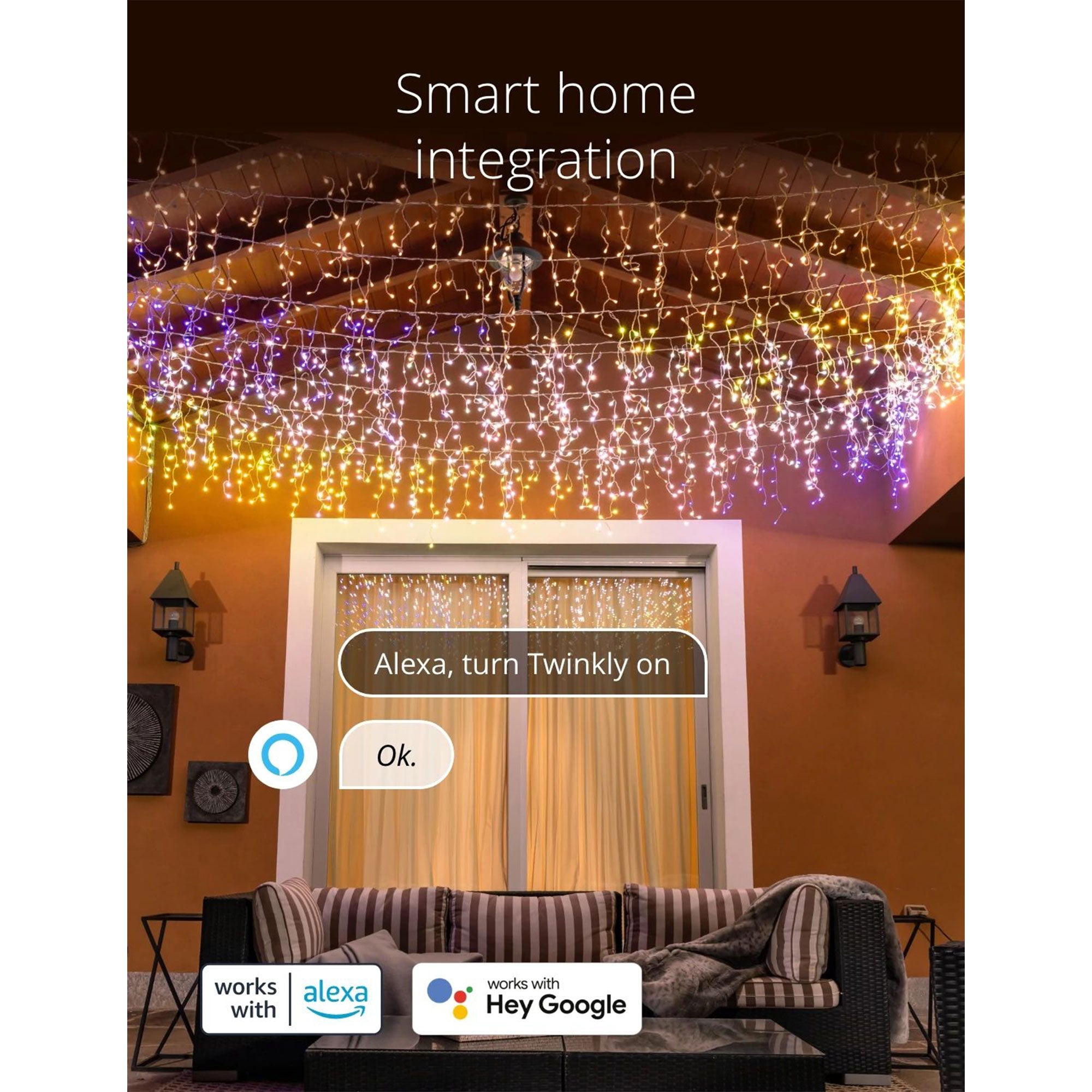 Twinkly Icicle App-Controlled Smart LED Christmas Lights 190 RGB+W (Used) - VMInnovations