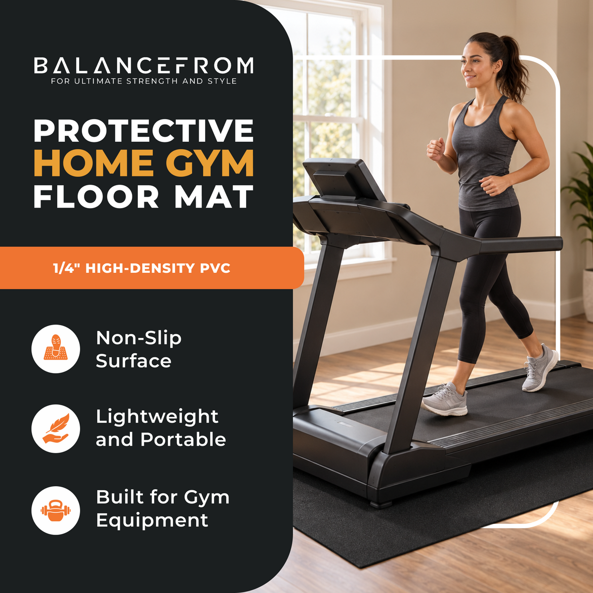 BalanceFrom 6' x 9' High Density Gym Mat for Floor Protection (Open Box) - VMInnovations