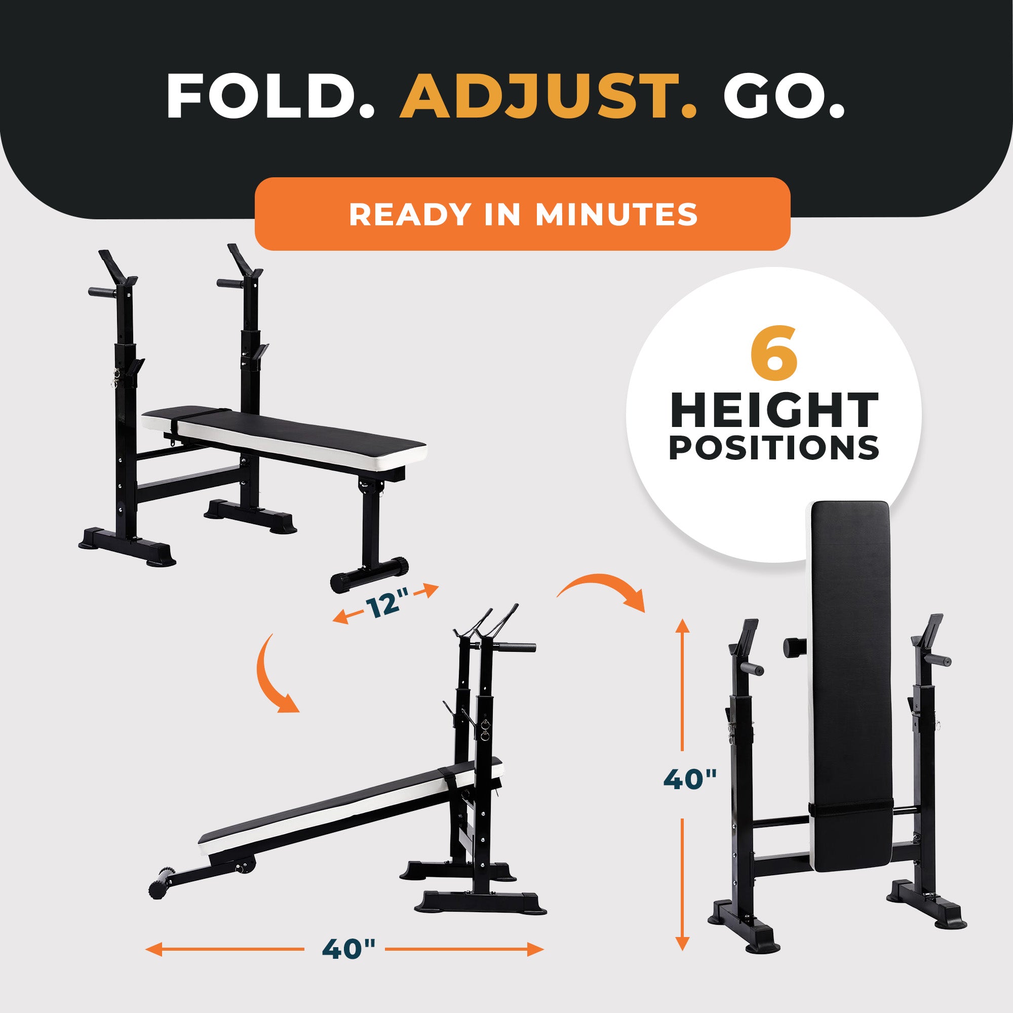 BalanceFrom Fitness Adjustable Strength Training Workout Station, Black & White