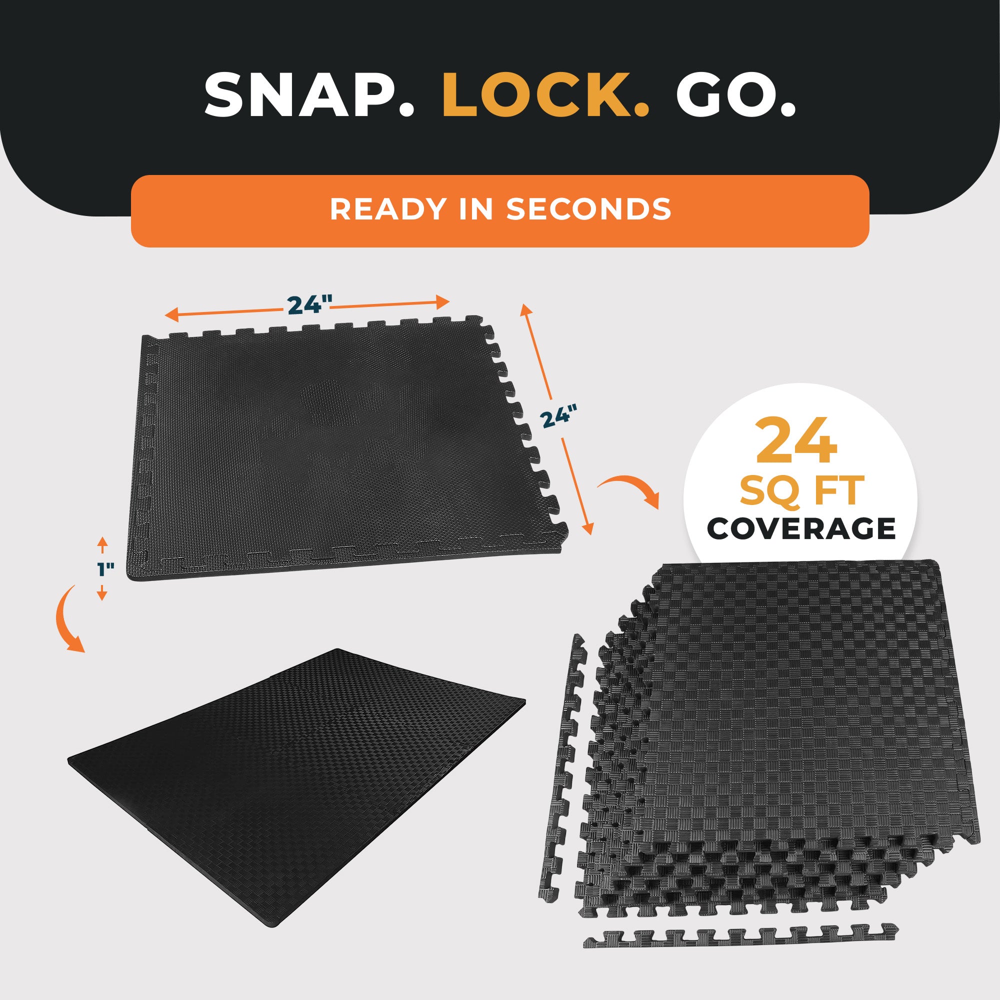BalanceFrom Fitness Foam Interlocking Exercise Mat, 24 Square Feet (Open Box)