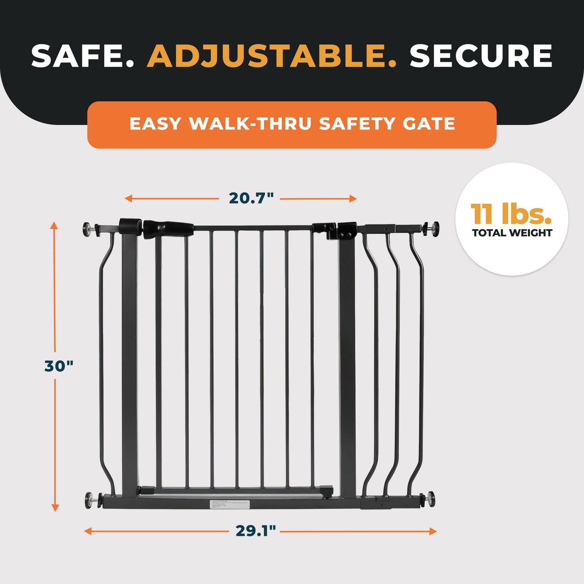 BalanceFrom Walk Thru Safety Gate, Baby & Pet, Doorways, Hallways, 30”, Graphite