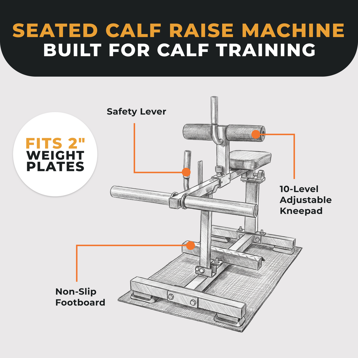 BalanceFrom Fitness Adjustable Seated Calf Raise Machine, Home Gym Equipment