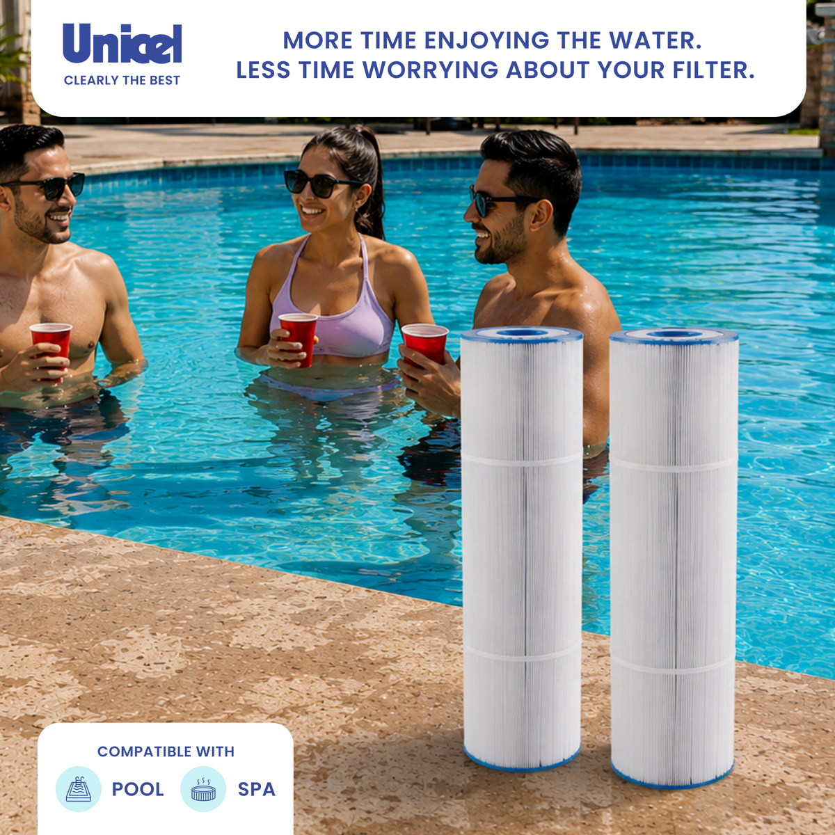 Unicel C-8418 Pool Spa Replacement Cartridge Filters 200 Sq Ft Jandy CS200 (2PK) - VMInnovations