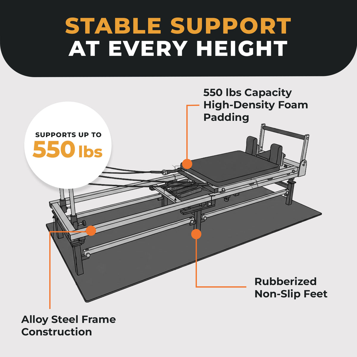 BalanceFrom Foldable Pilates Reformer Machine w/ Adjustable Heights & Jump Board
