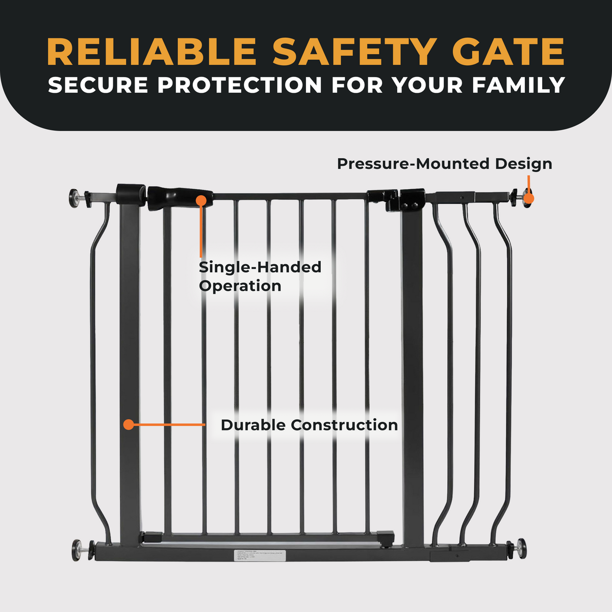 BalanceFrom Walk Thru Safety Gate, Baby & Pet, Doorways, Hallways, 30”, Graphite