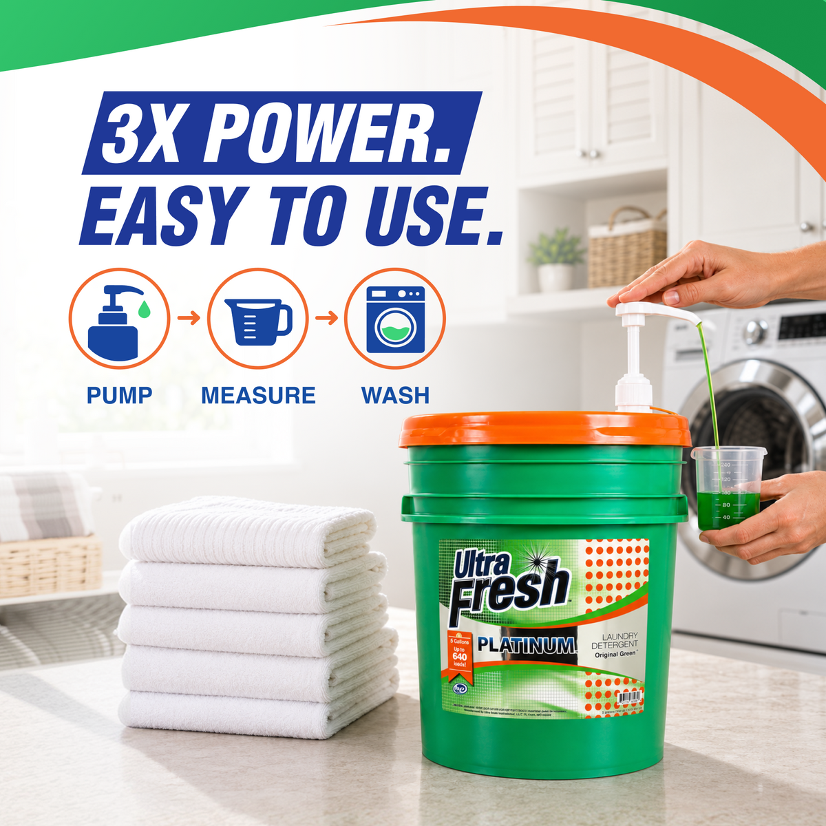 Ultra Fresh 3X Platinum 5 Gallon Laundry Detergent, Up to 640 Loads (2 Pack)