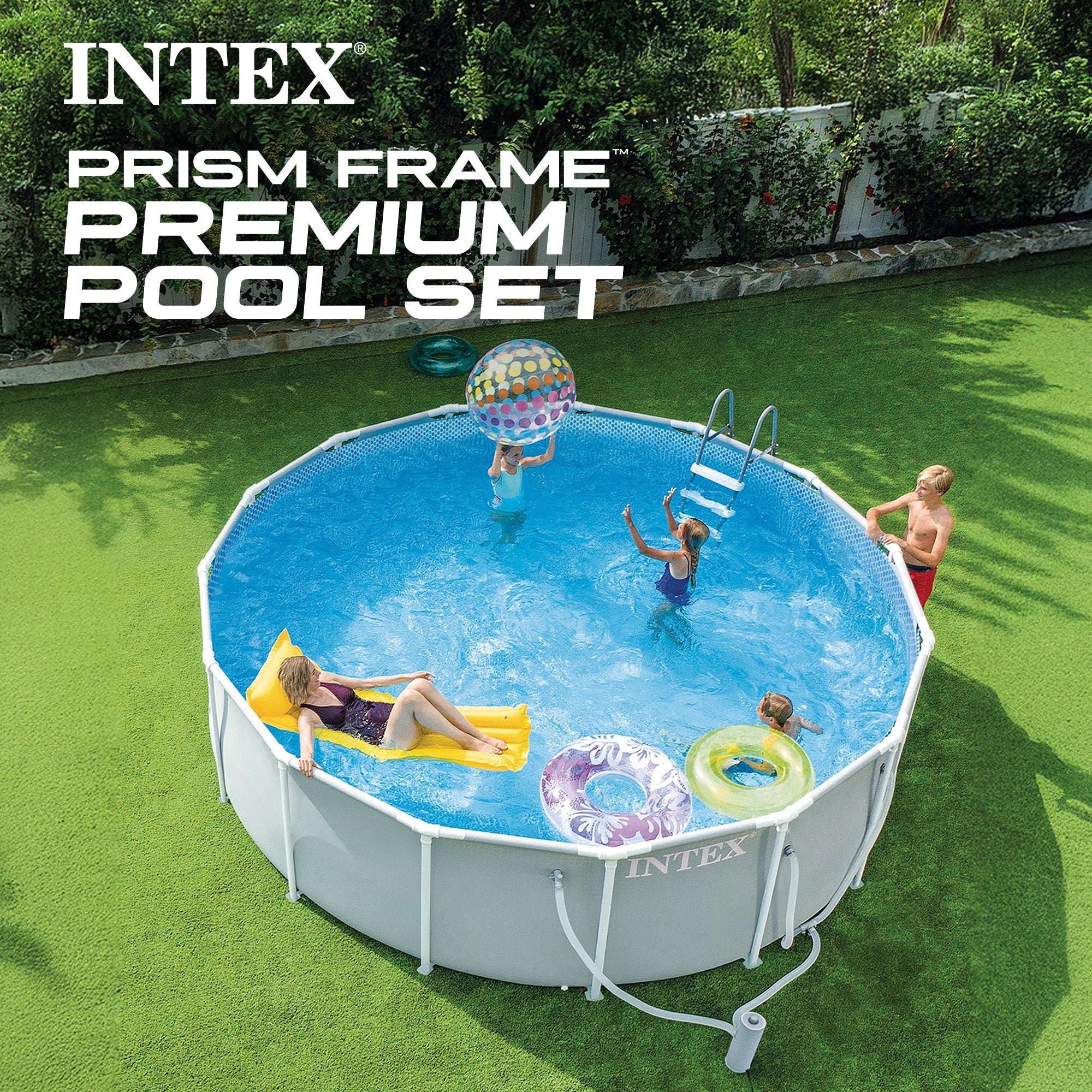 INTEX Prism Frame 15ft x 48in Premium Above Ground Pool Set w Filter Pump (Used) - VMInnovations