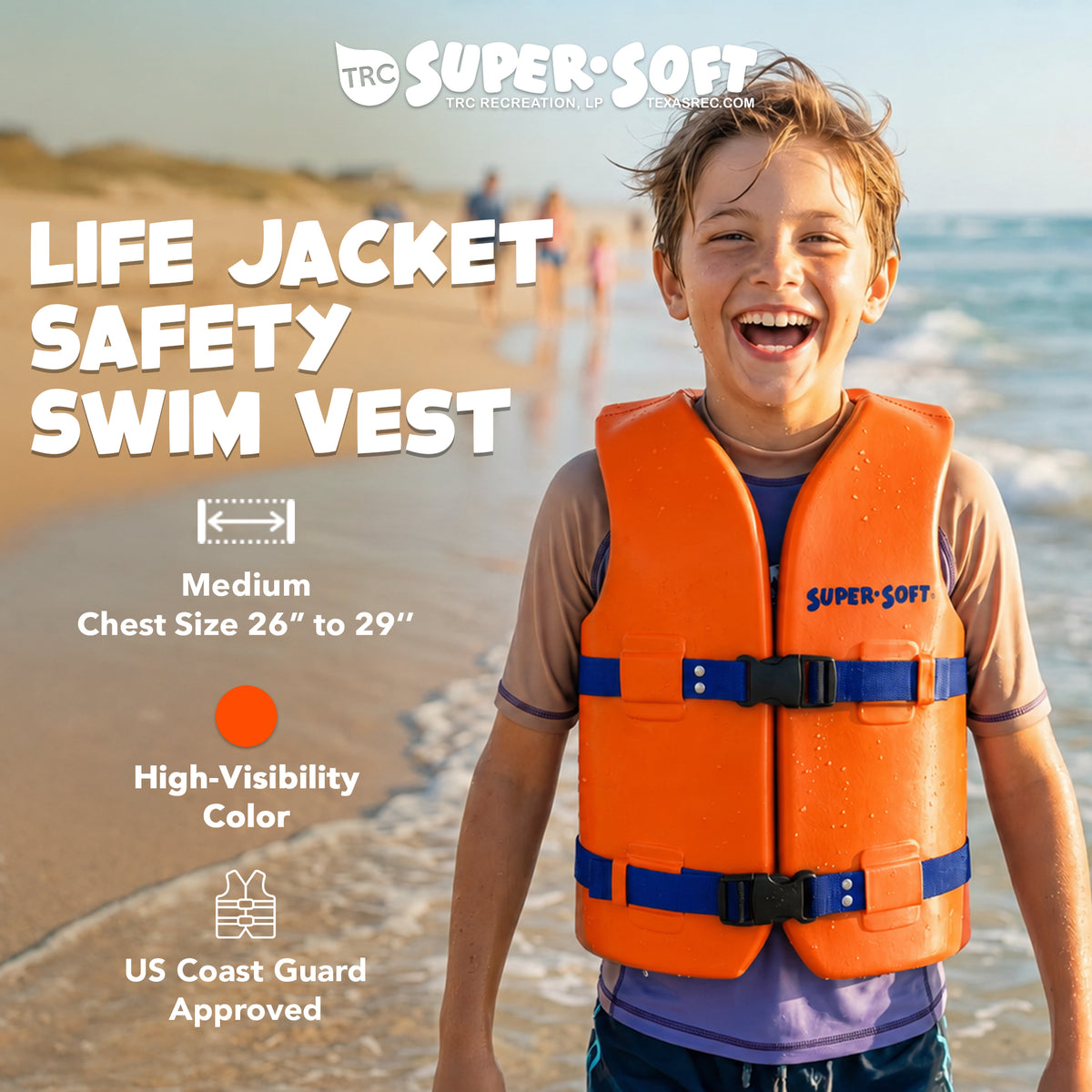 TRC Recreation Medium Child Vinyl Vest, Sunset Orange (Used)