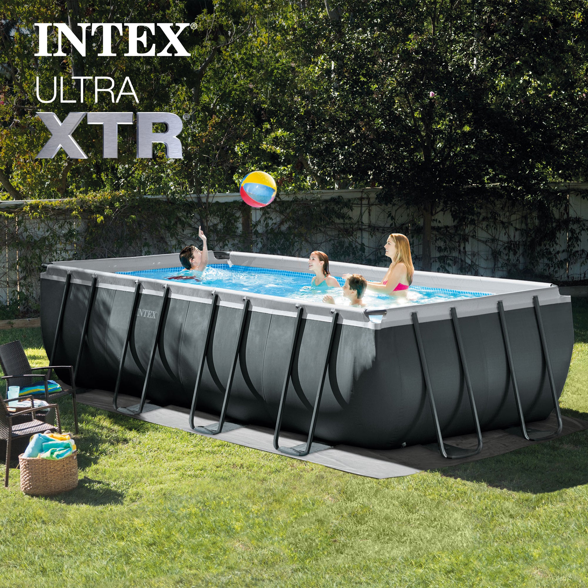 Intex Ultra 18' x 9' x 52" XTR Rectangular Pool Set w/Pump Filter (Open Box)