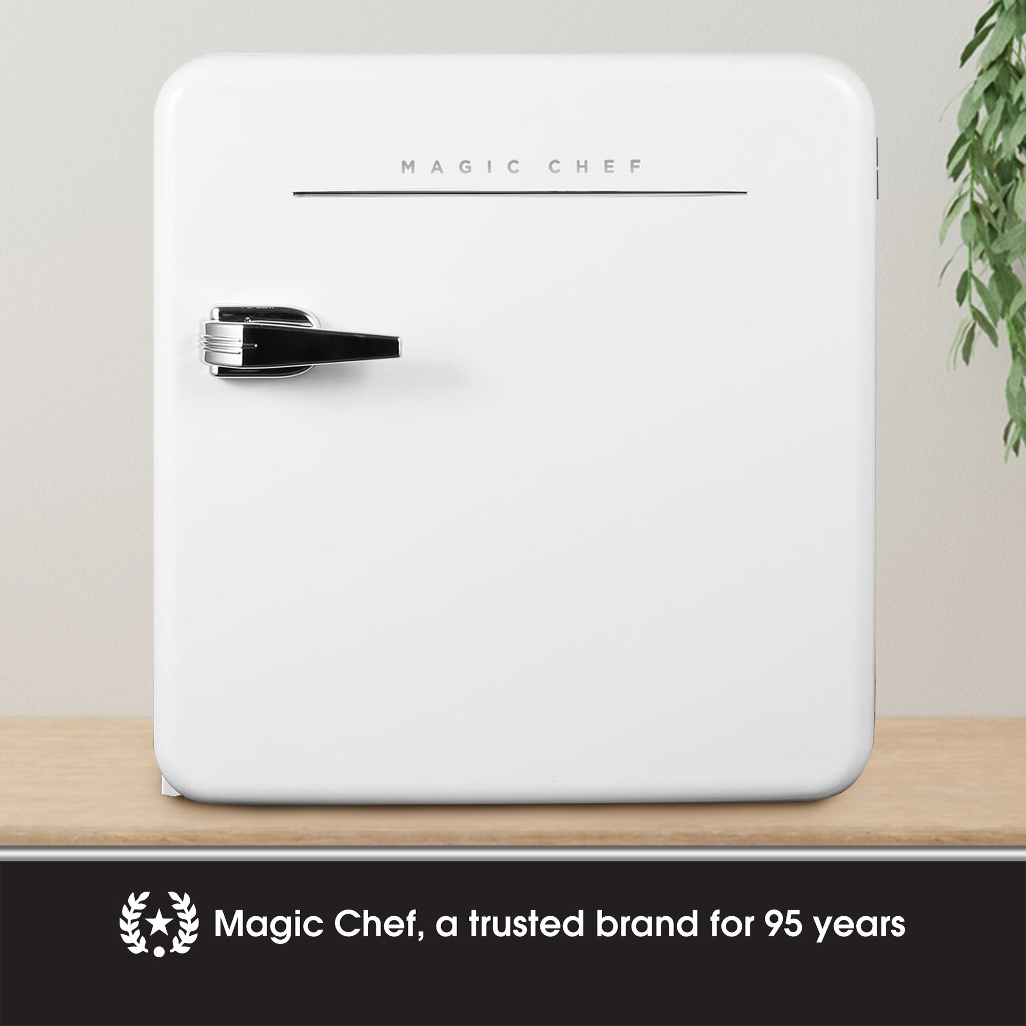 Magic Chef 1.6 Cubic Feet Retro Style Mini Fridge with Interior LED Light, White - VMInnovations