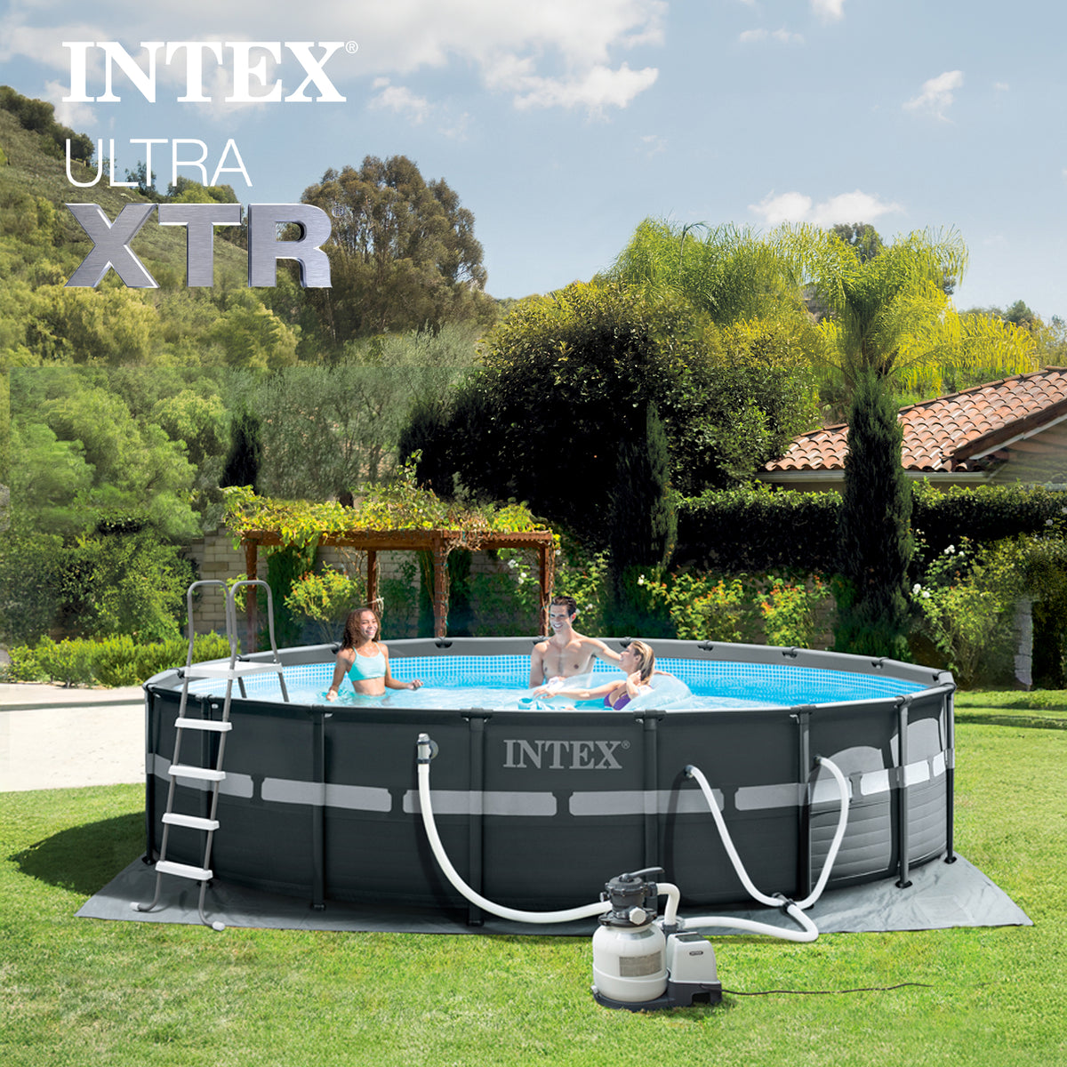 Intex Ultra XTR Frame 18'x52" Above Ground Pool and OptiFlow Premium Filter Sand