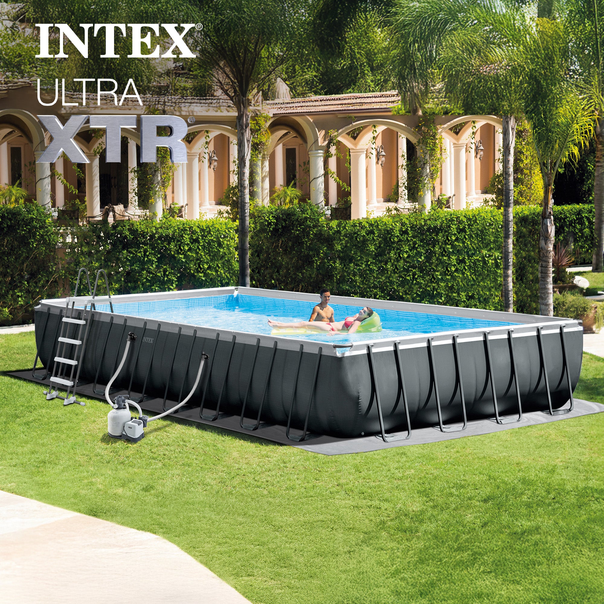 Intex 32' x 16' x 52" Ultra XTR Rectangular Inflatable Pool Set with Deluxe Maintenance Kit