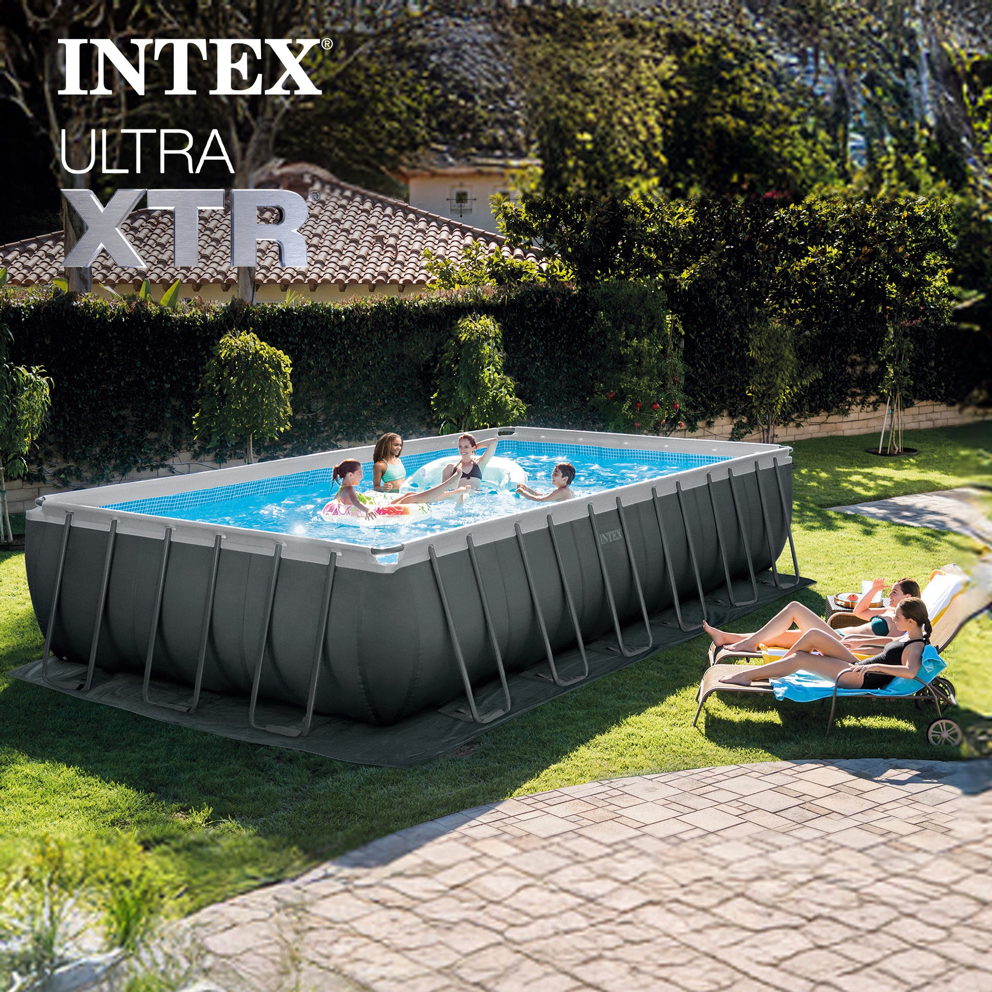 Intex 26367EH 24' x 12' x 52" Rectangular XTR Frame Swimming Pool w/ Filter Pump
