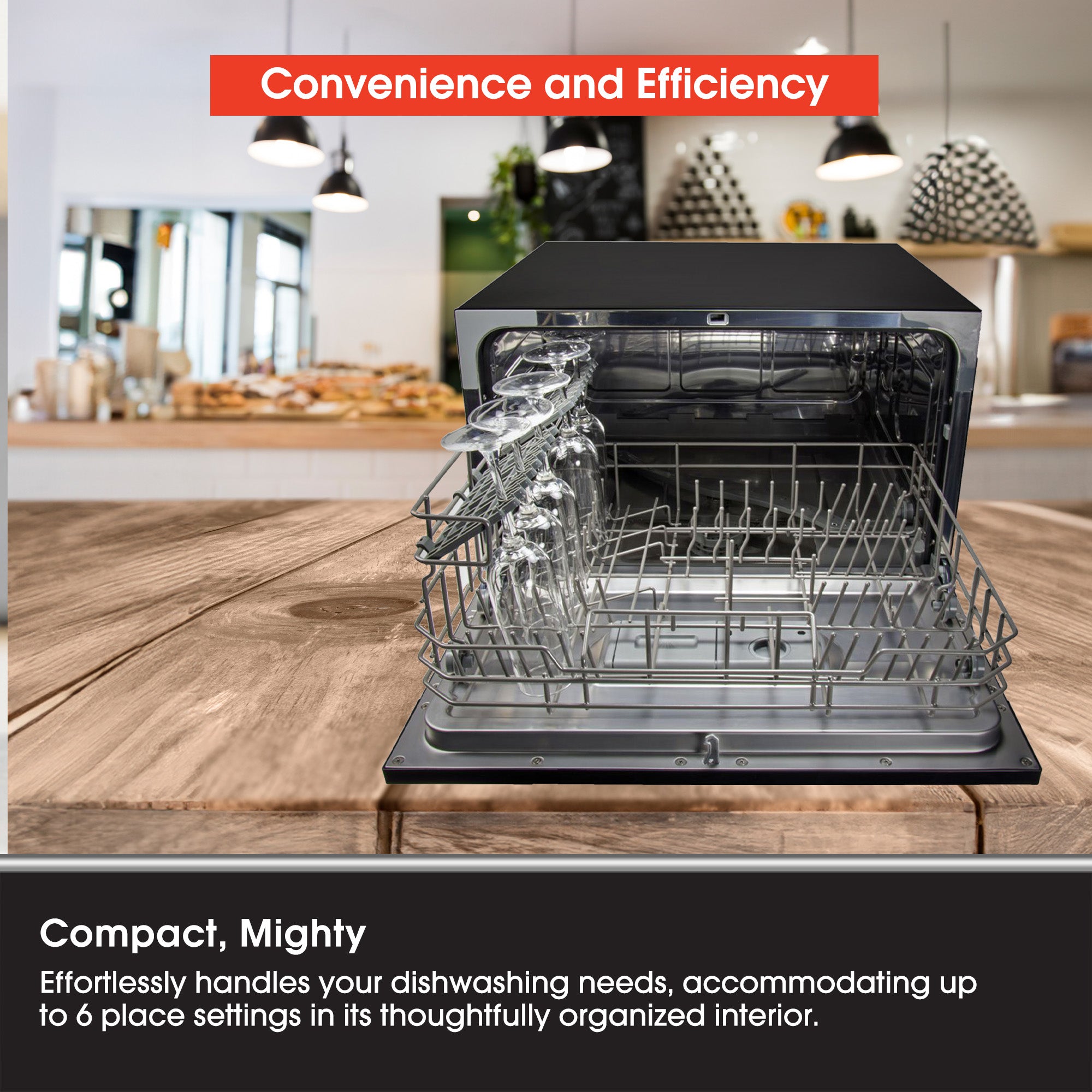 Magic Chef Countertop Portable Dishwasher with Electronic Controls (Open Box) - VMInnovations