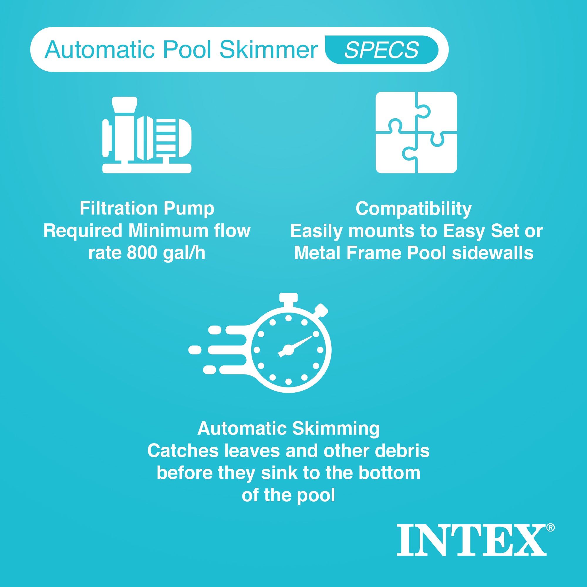 Intex Saltwater System for Pool with Intex Wall Mounted Pool Surface Skimmer