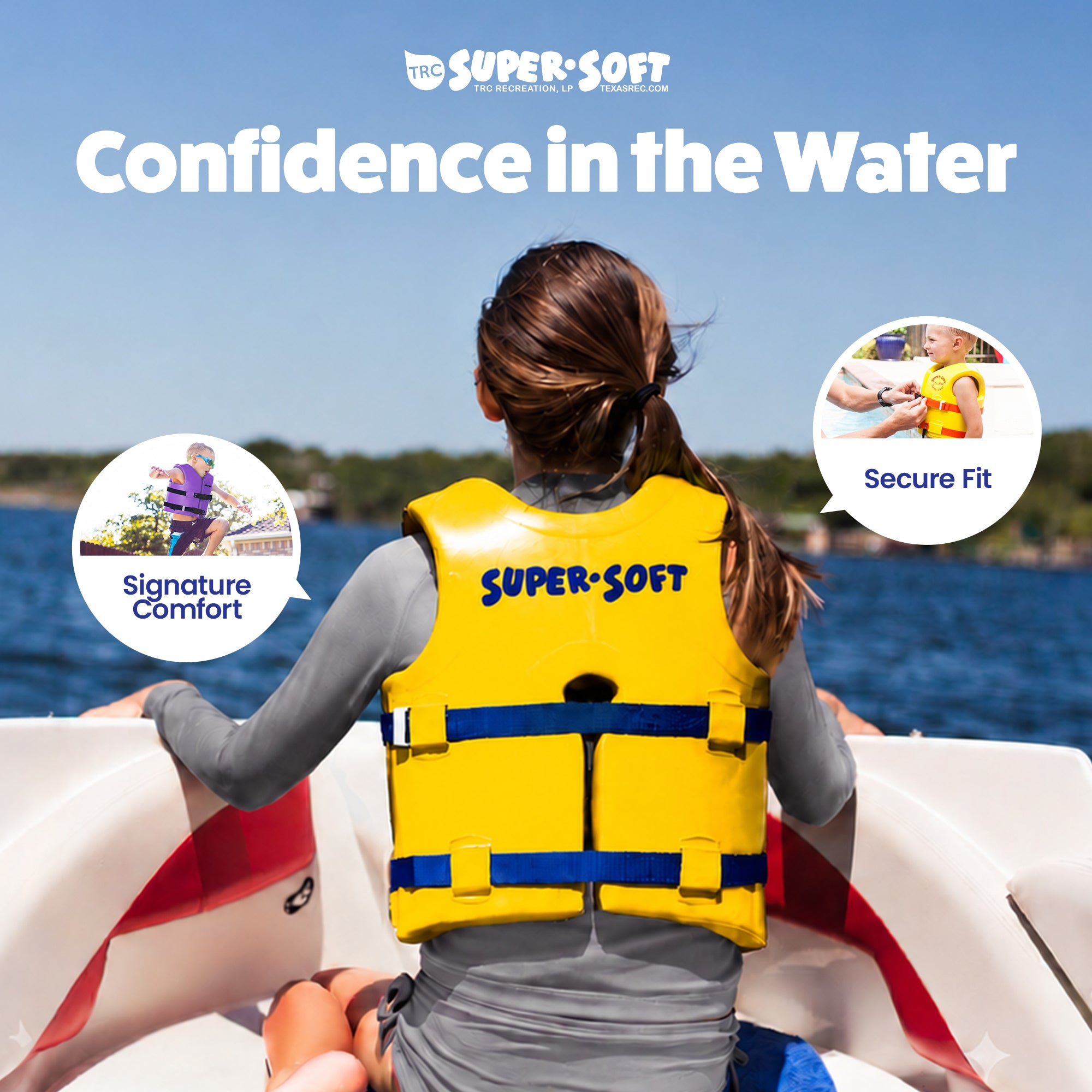 TRC Recreation Super Soft Child Life Jacket Safety Vest, Medium, 2 Pack, Yellow
