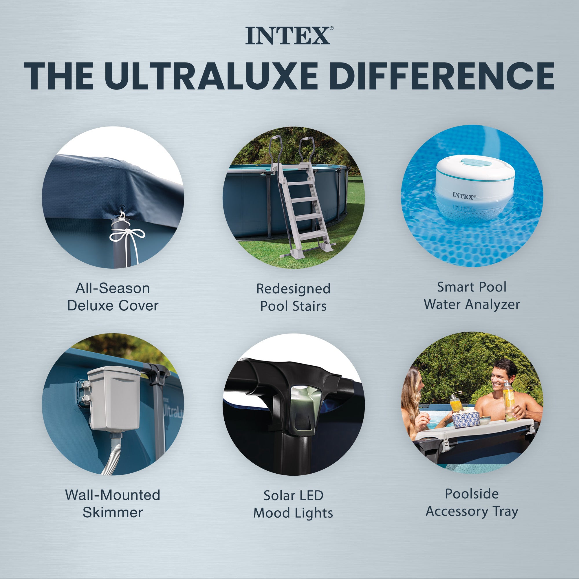 INTEX UltraLuxe 20ft x 52in Above Ground Pool, Sand Pump, & Saltwater System