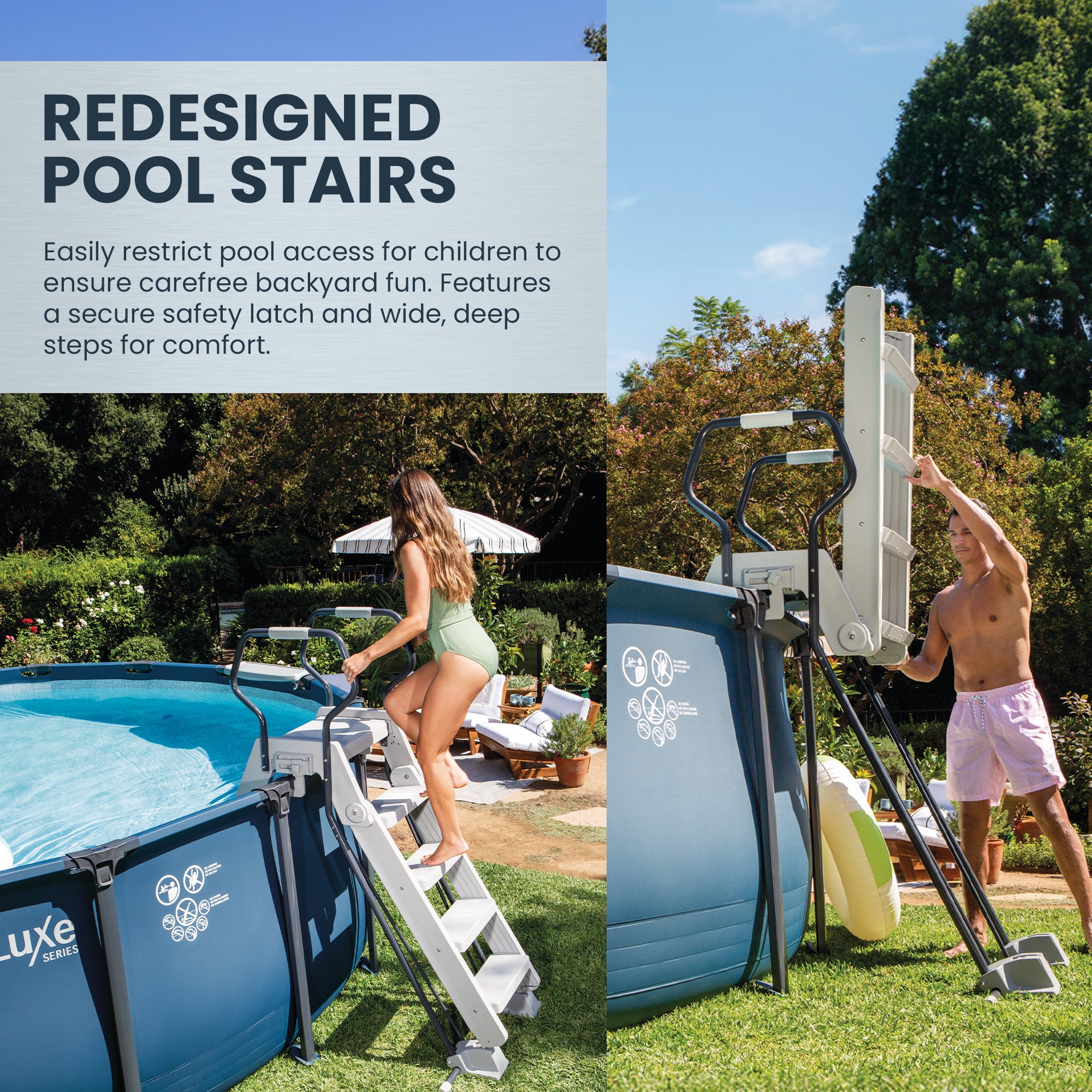 INTEX UltraLuxe 24ft x 52in Above Ground Pool, Sand Pump, & Saltwater System - VMInnovations