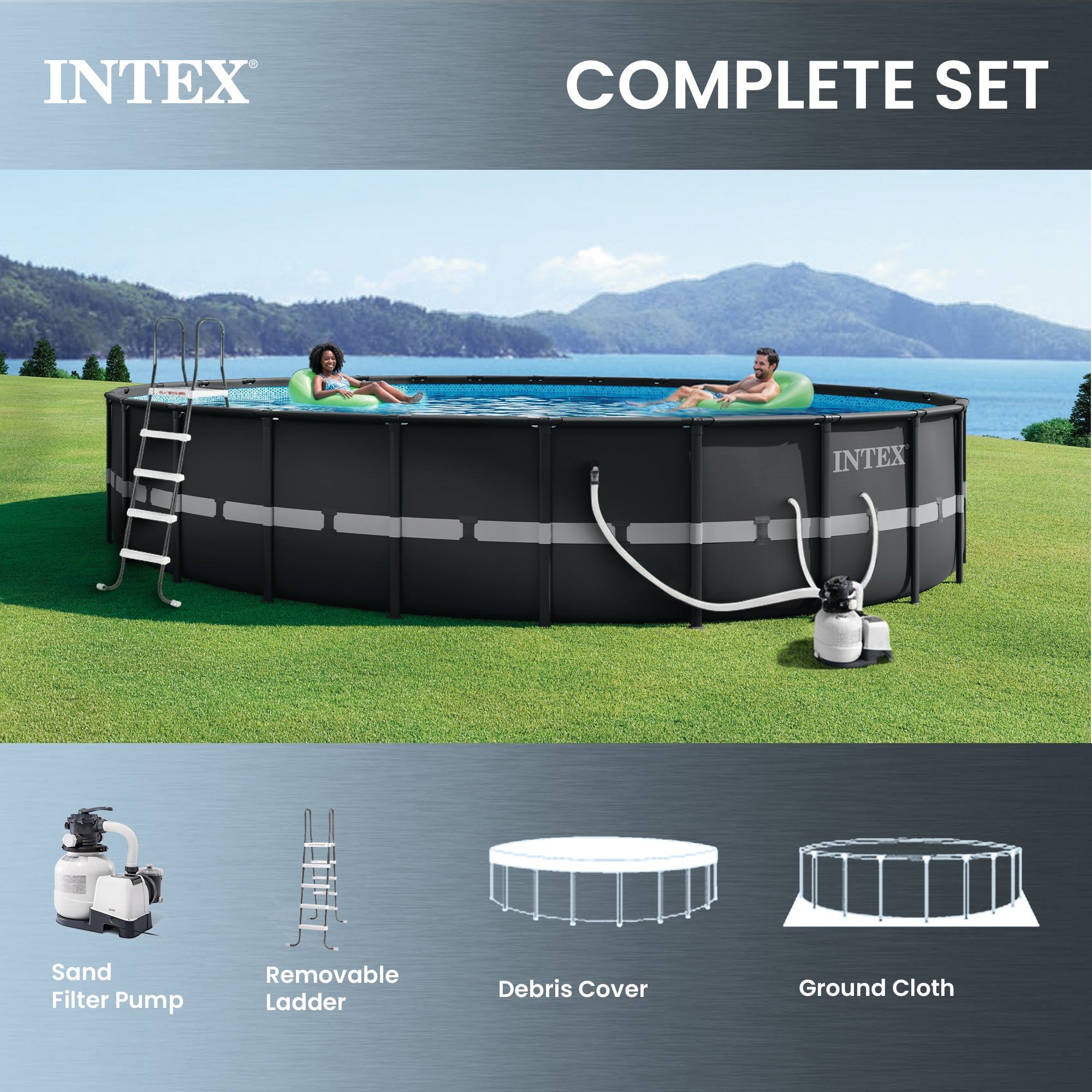 Intex Ultra XTR Frame 26 Foot x 52 Inch Round Above Ground Swimming Pool Set