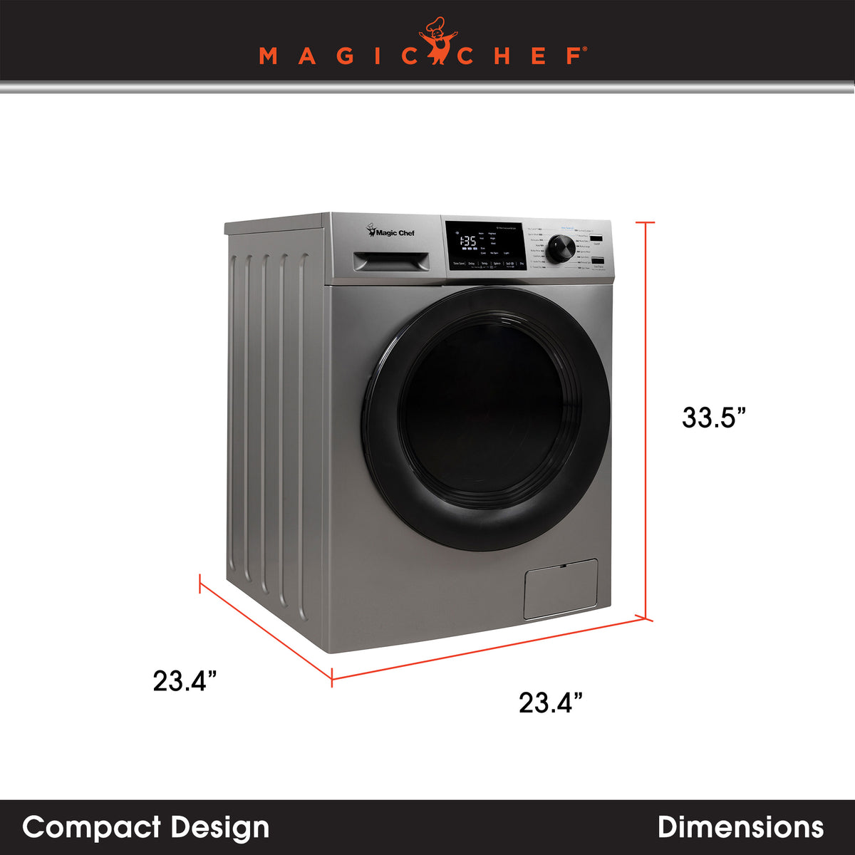 Magic Chef 2.7 Cu Ft Front Load Washer Dryer Combo Clothes Dryer Washing Machine - VMInnovations