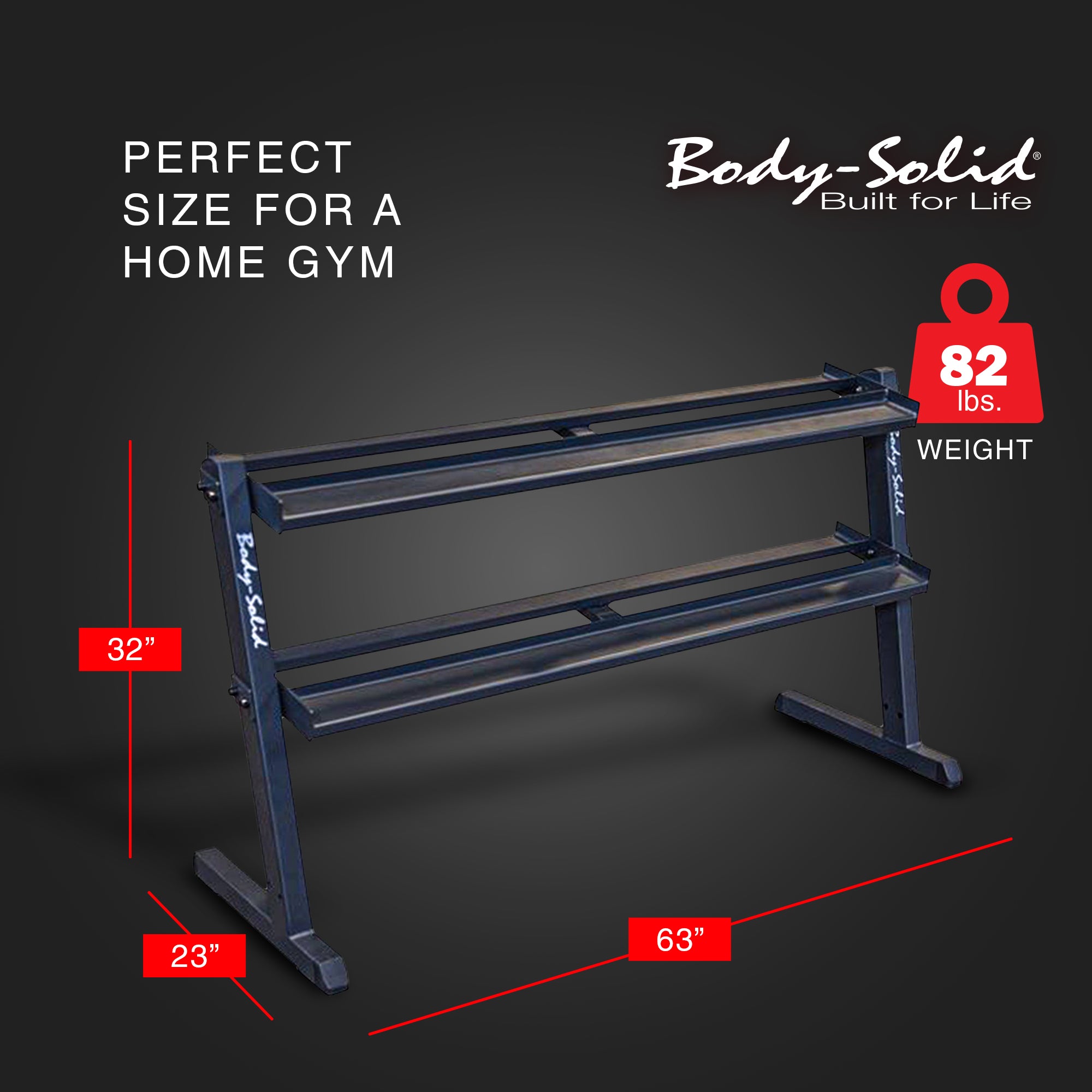Body Solid 2 Tier Dumbbell Rack with Heavy Gauge Steel Construction (Used) - VMInnovations