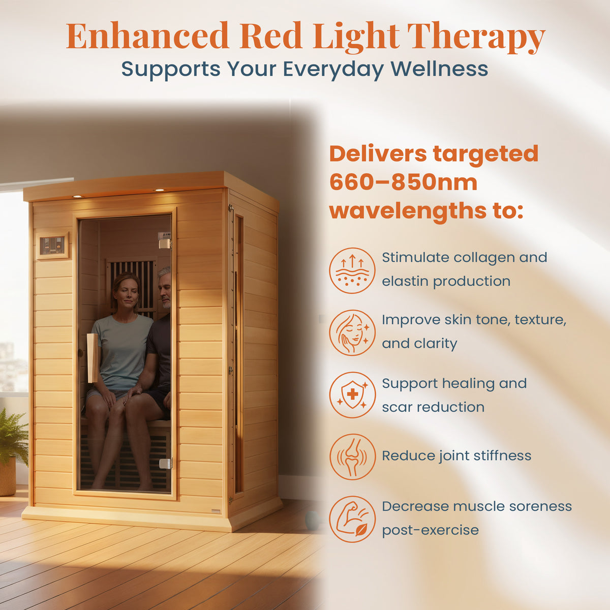 Dynamic Saunas Toulouse 2 Person Infrared Sauna w/Speakers, Canadian Hemlock