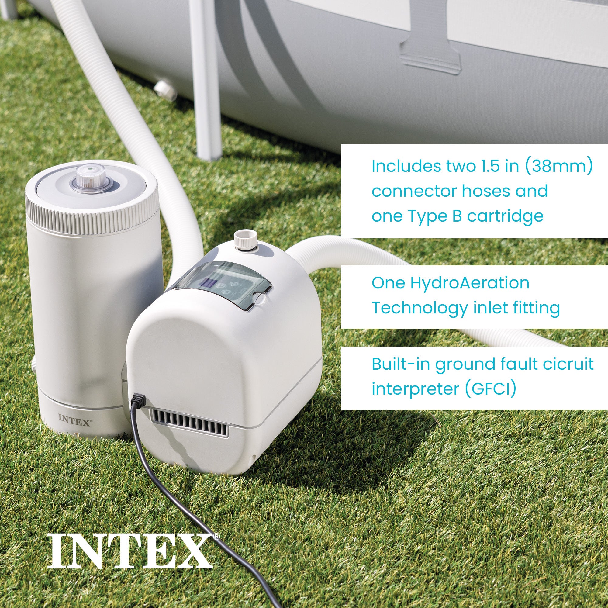 INTEX C2500 Krystal Clear Cartridge Filter Pump for Above Ground Pools (Used)