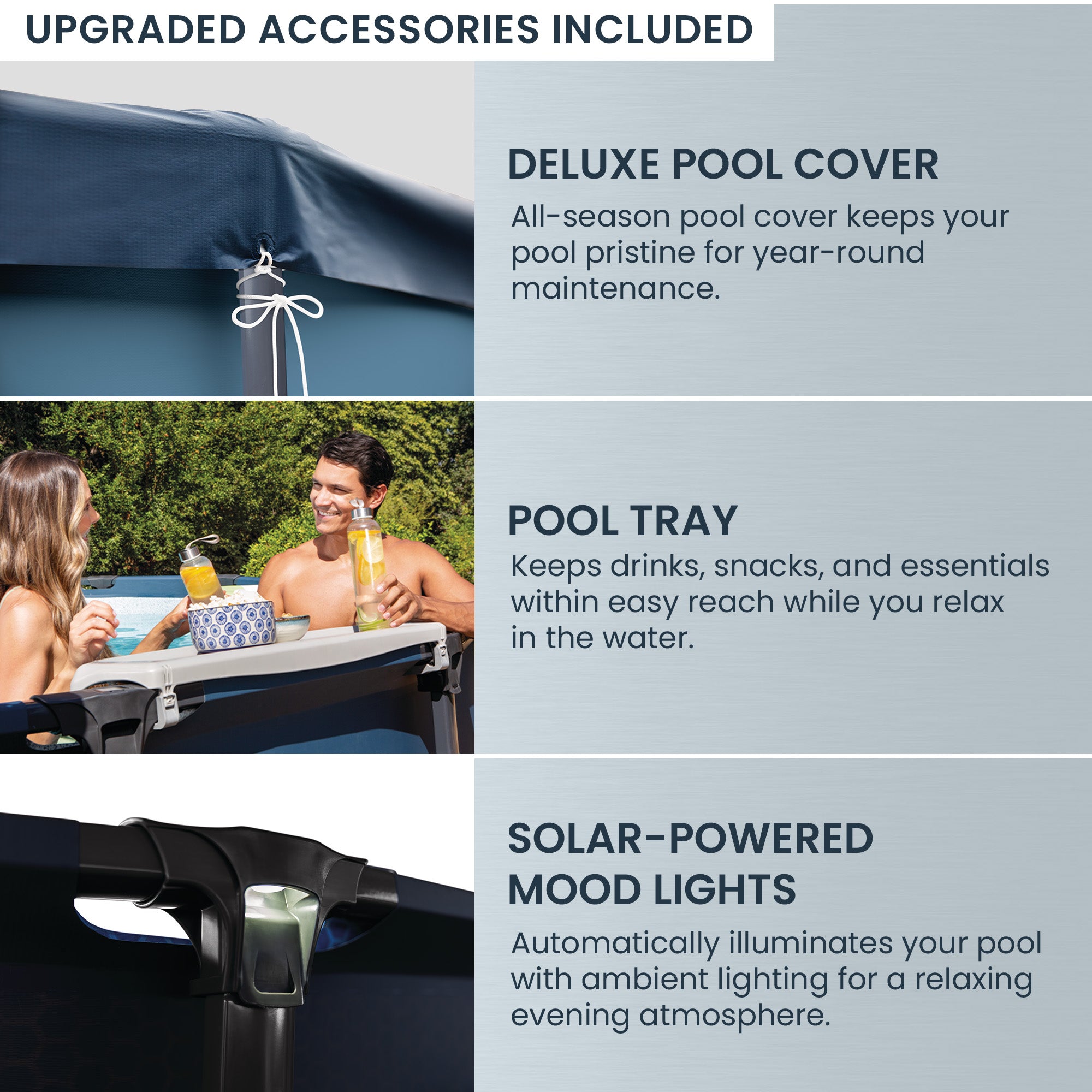 INTEX UltraLuxe 24ft x 52in Above Ground Pool, Sand Pump, & Saltwater System - VMInnovations
